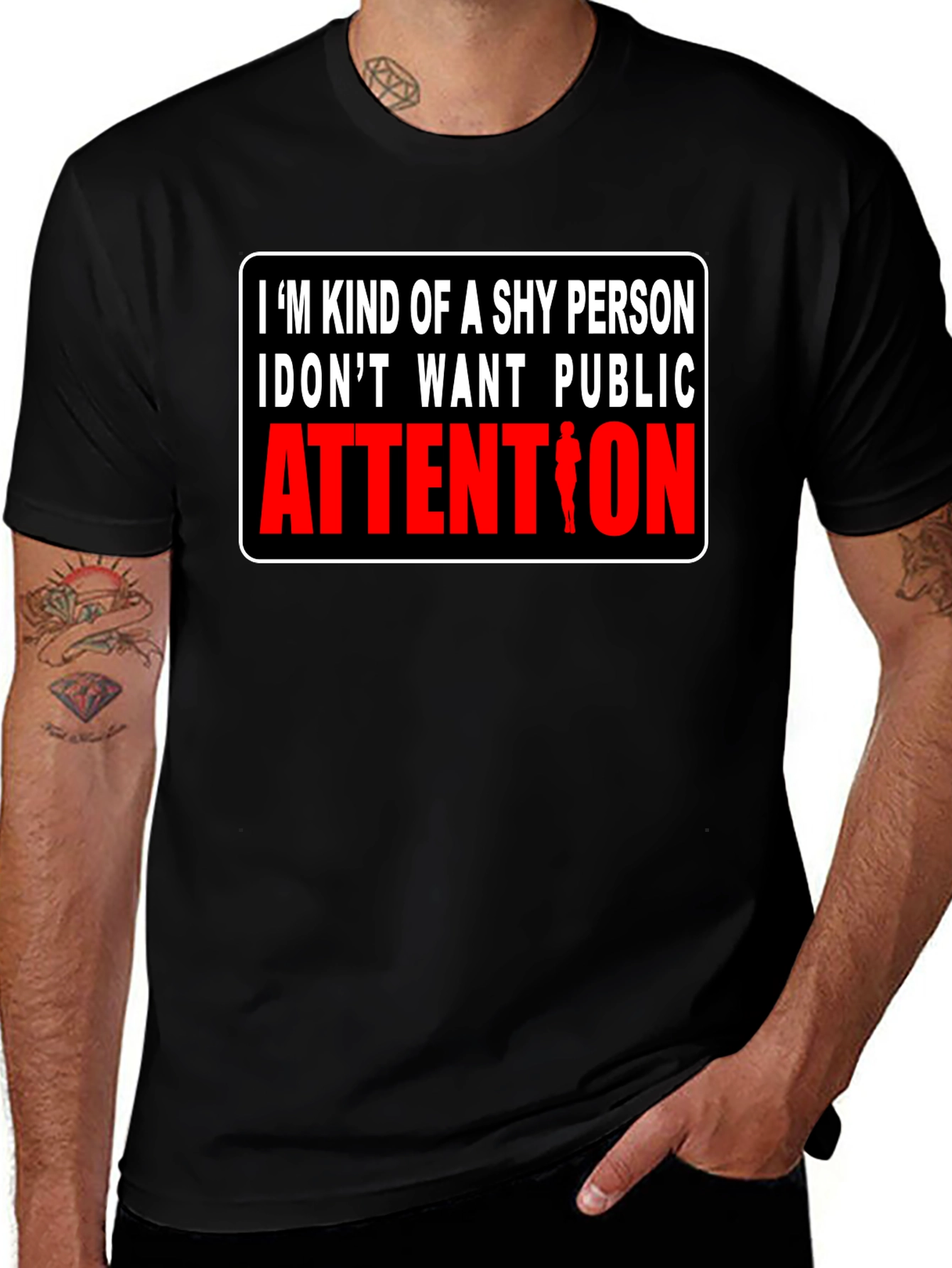 Variant 17 of Funny "I Don't Want Public Attention" Graphic Tee