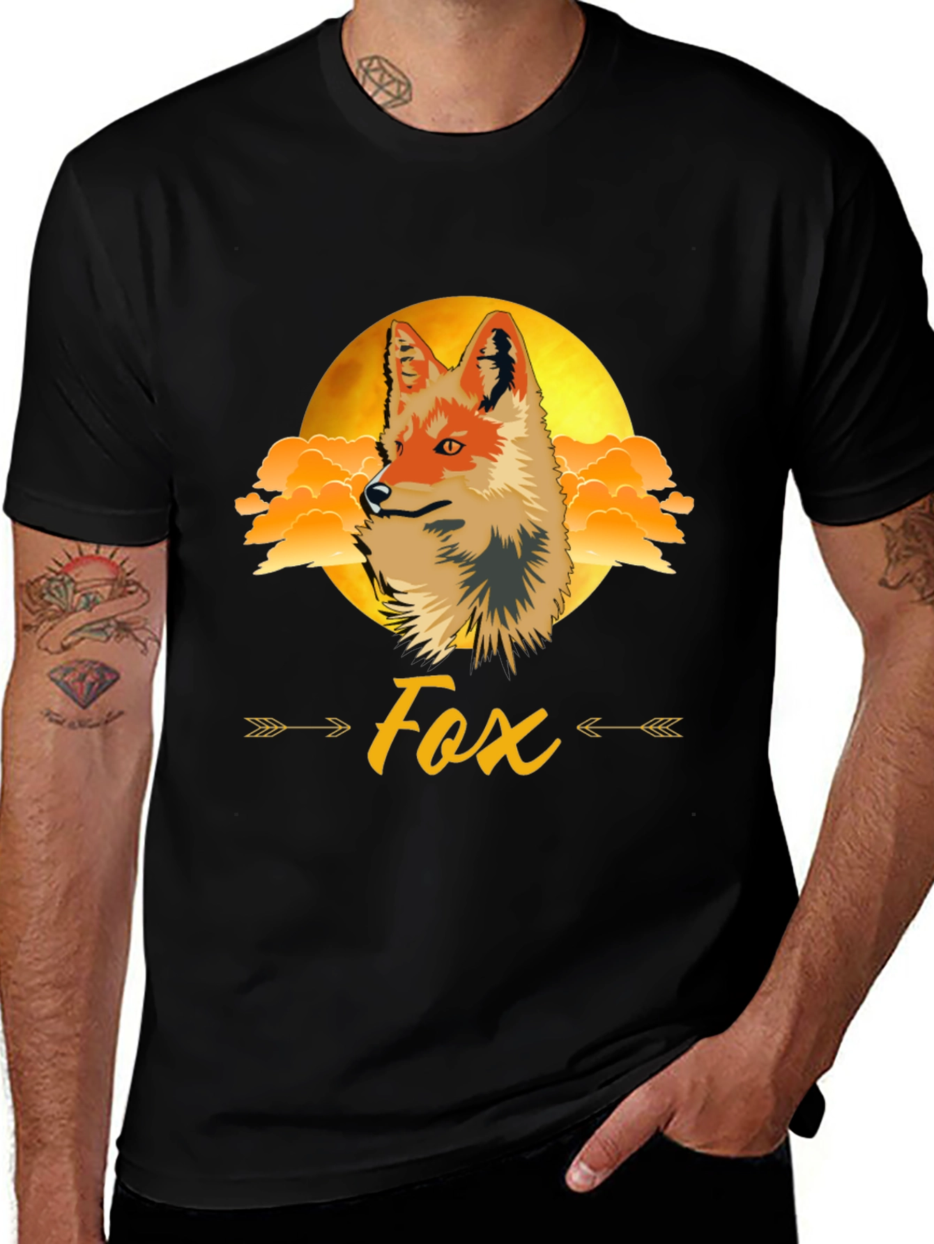 Variant 8 of Fox Graphic Print Tee - Trendy Animal Design
