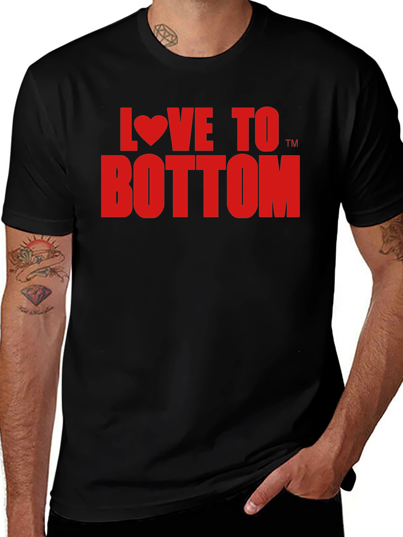 Variant 11 of Love To Bottom Graphic T-Shirt - Bold Red Print