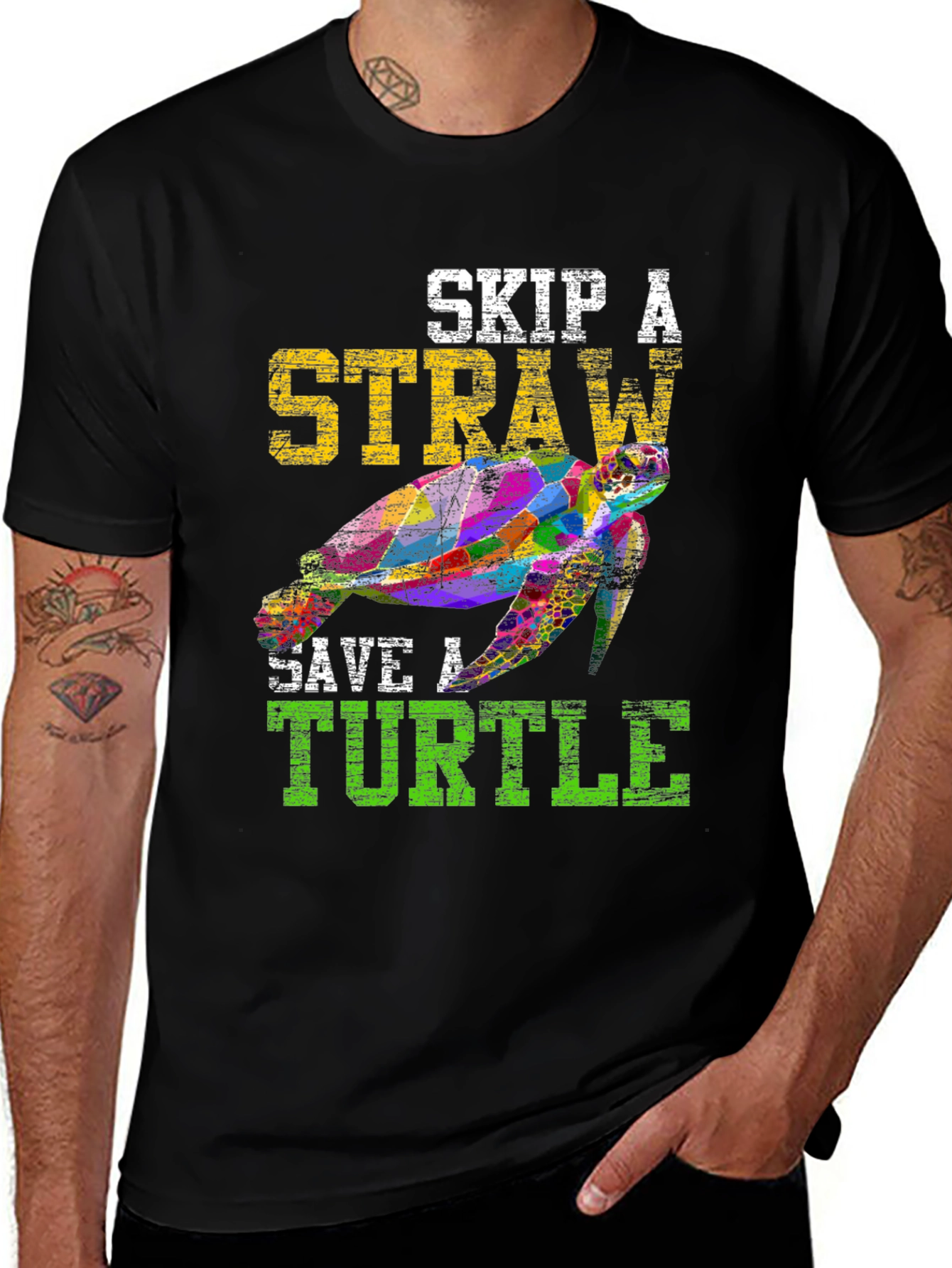 Variant 17 of Skip A Straw Save A Turtle T-Shirt