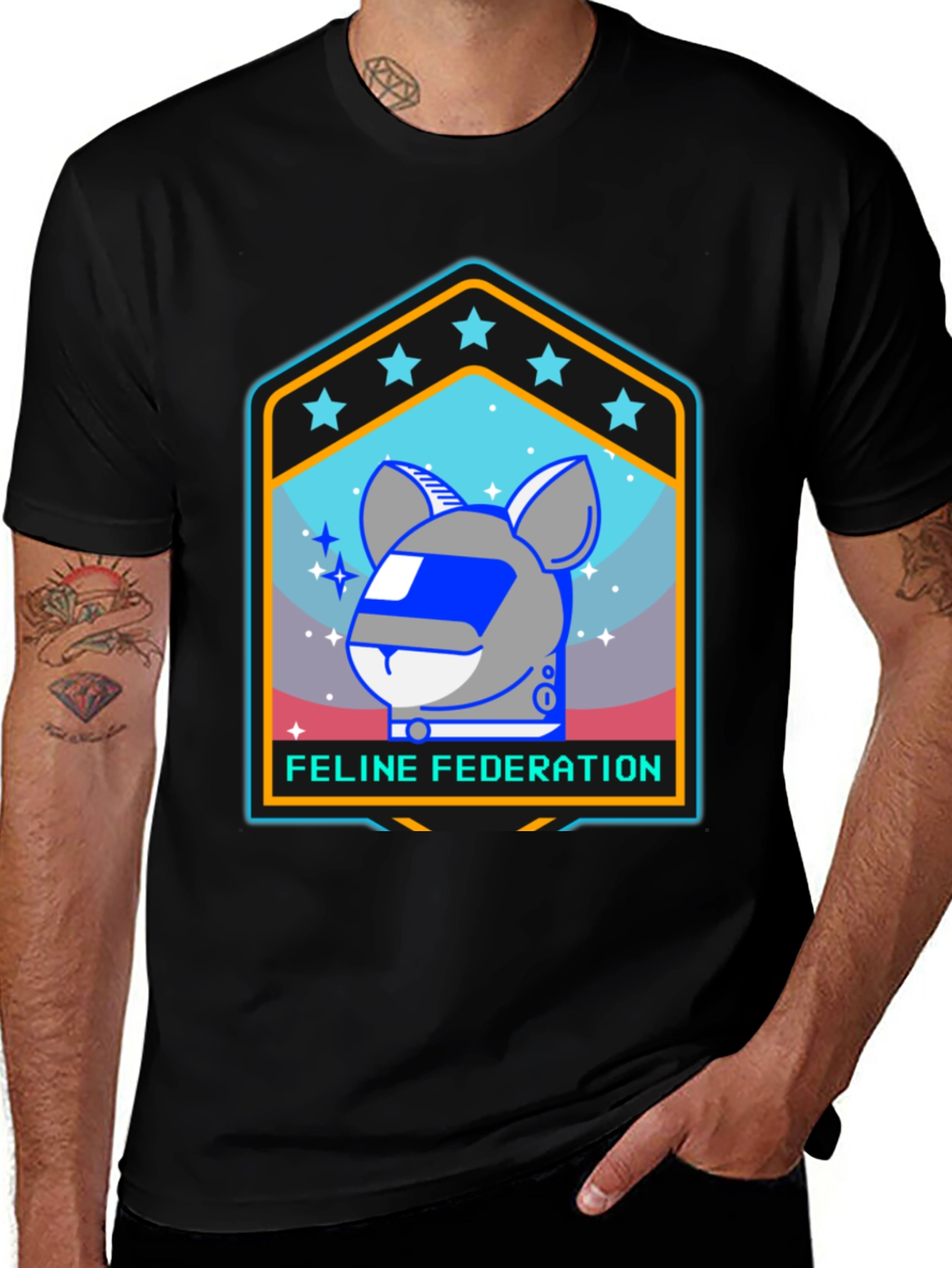 Variant 20 of Feline Federation Space Cat T-Shirt