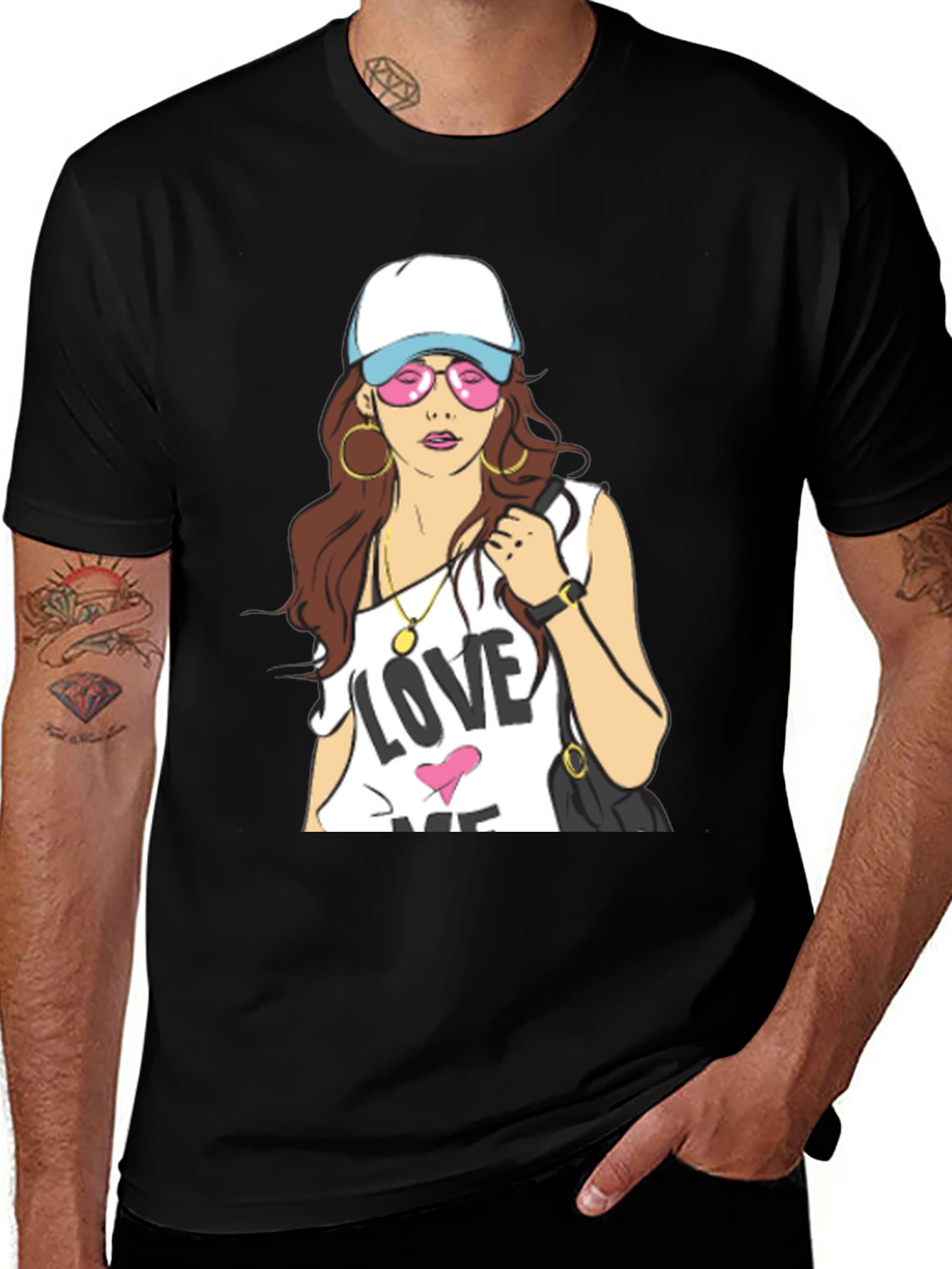 Variant 24 of Trendy Woman Graphic Black T-Shirt