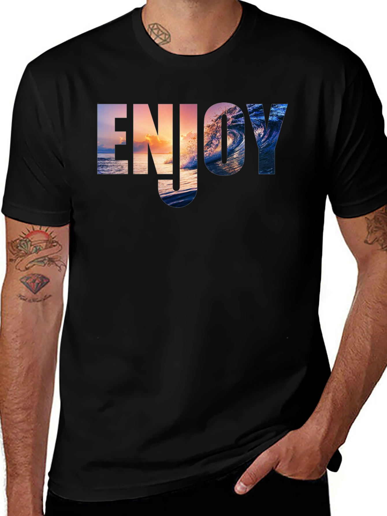 Variant 27 of Enjoy Nature Black T-Shirt