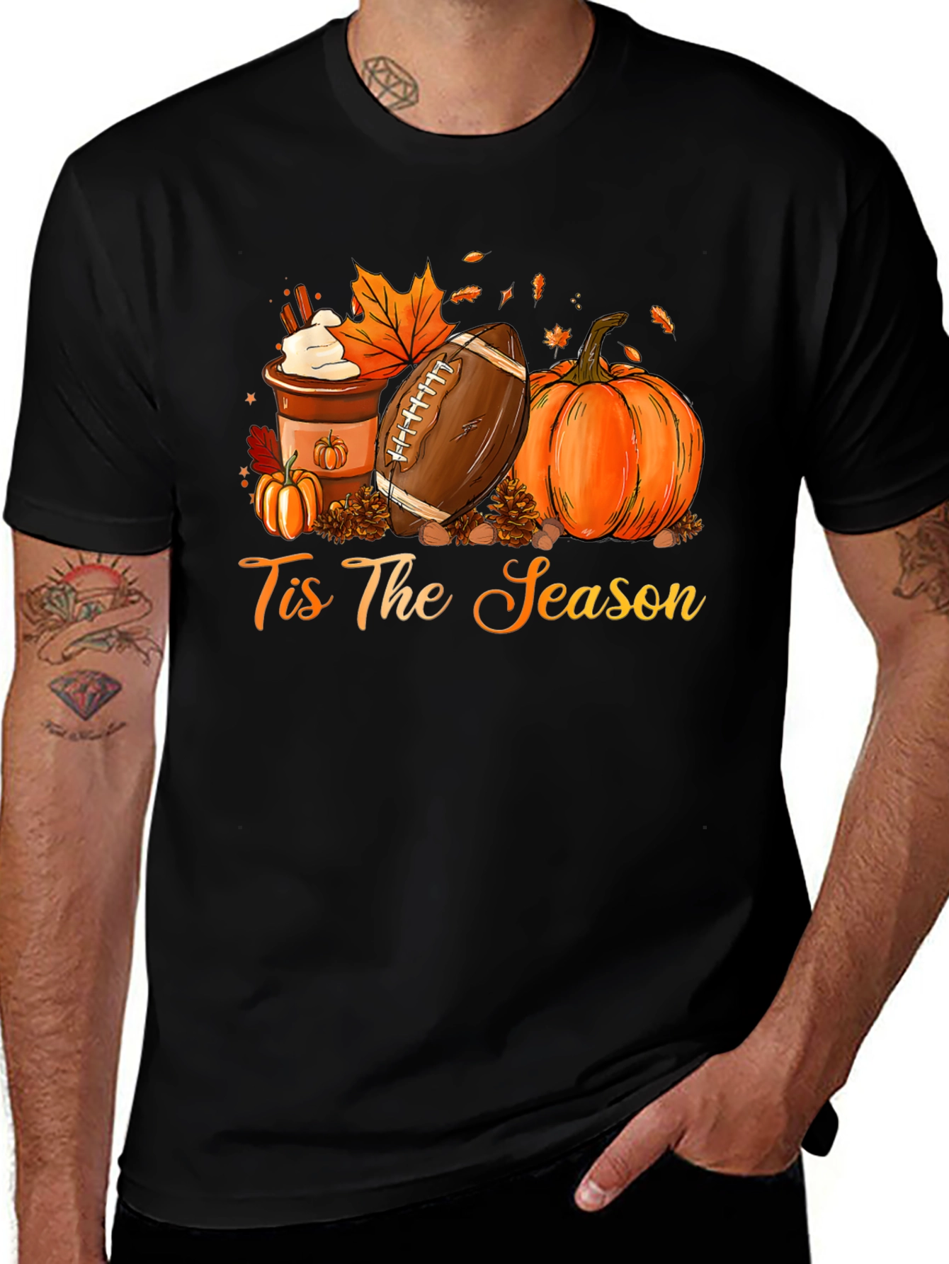 Variant 22 of Fall Football & Pumpkin T-Shirt - Tis The Season