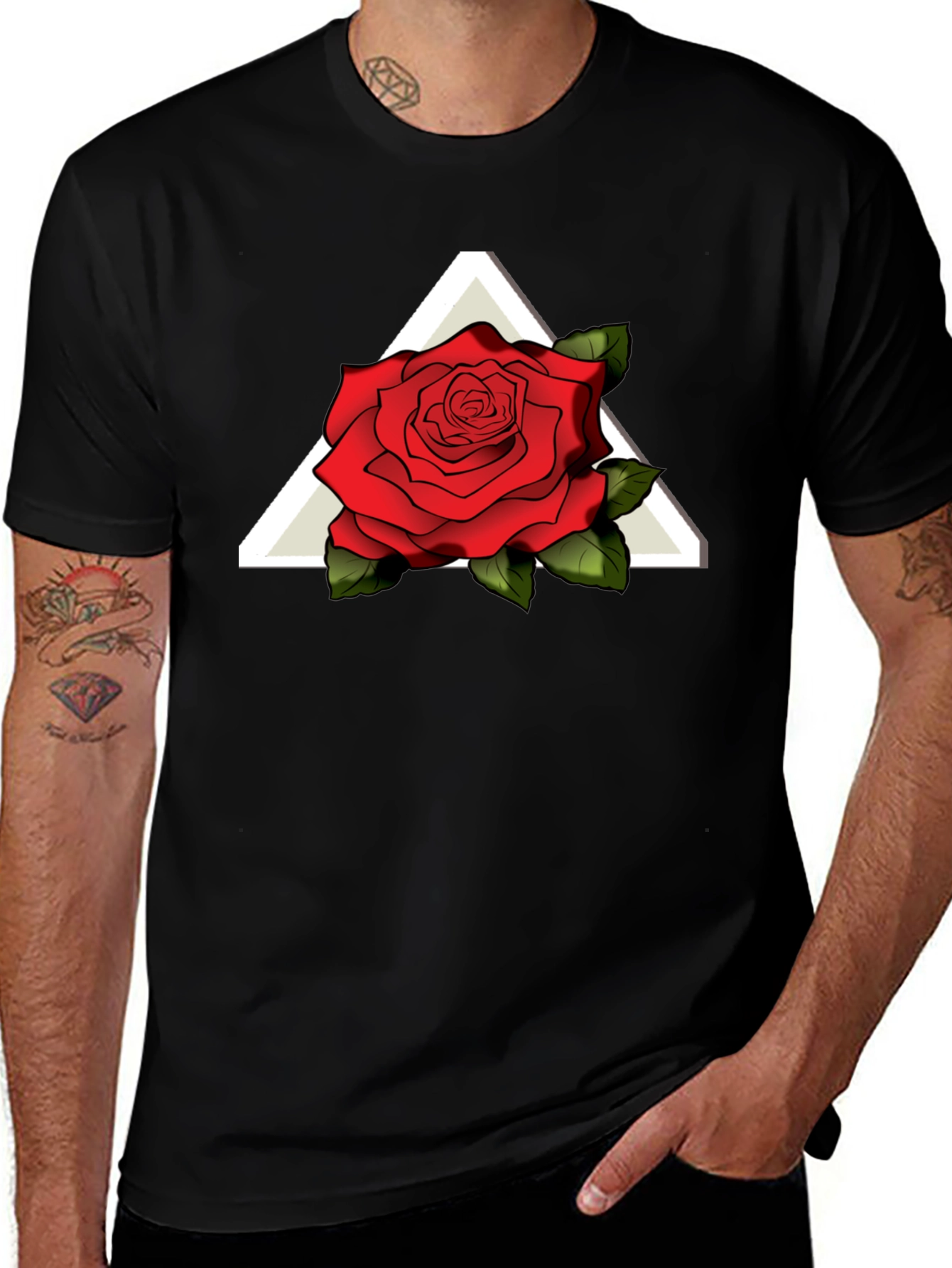 Variant 18 of Rose and Triangle Graphic T-Shirt