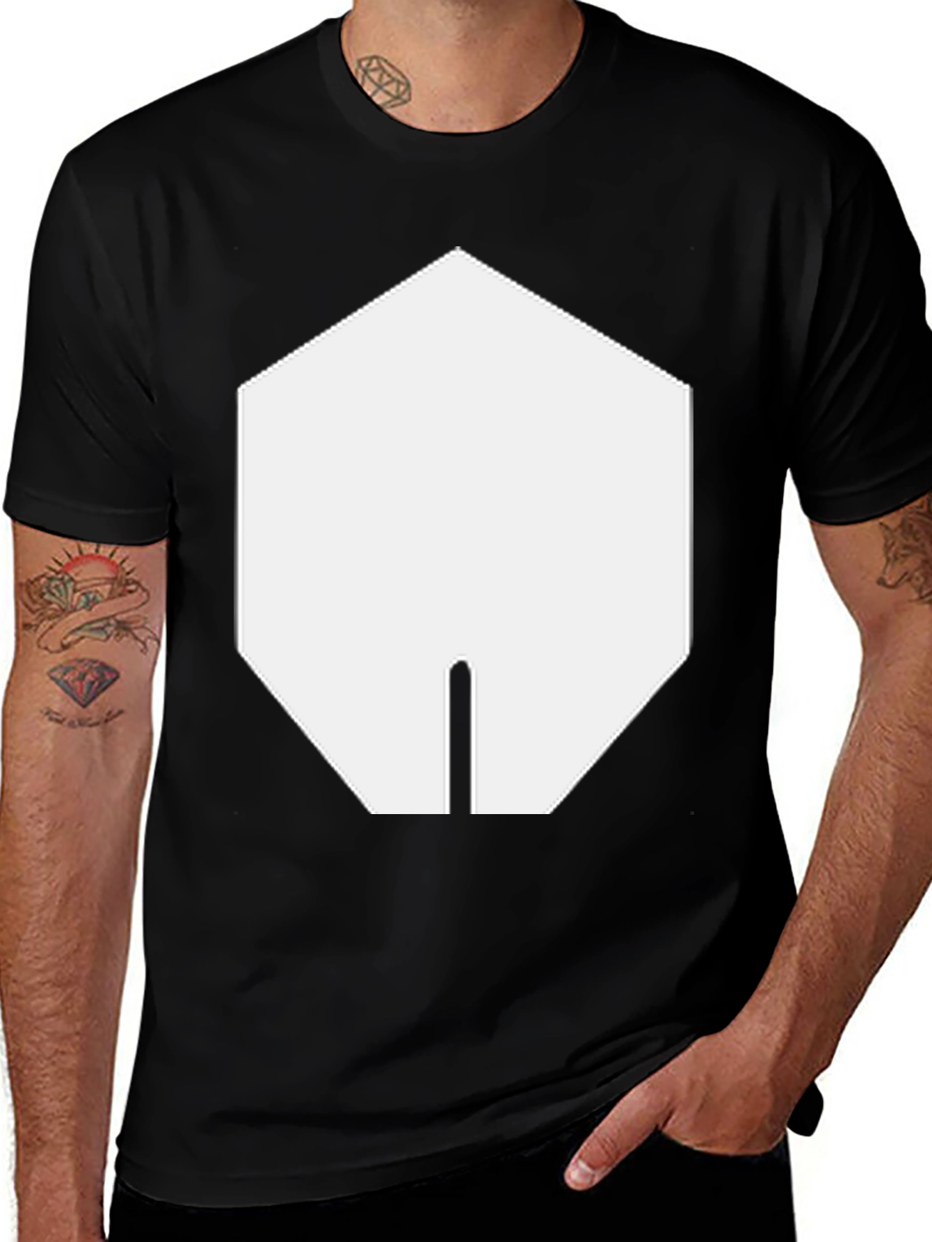 Variant 17 of Geometric Graphic Tee - Black