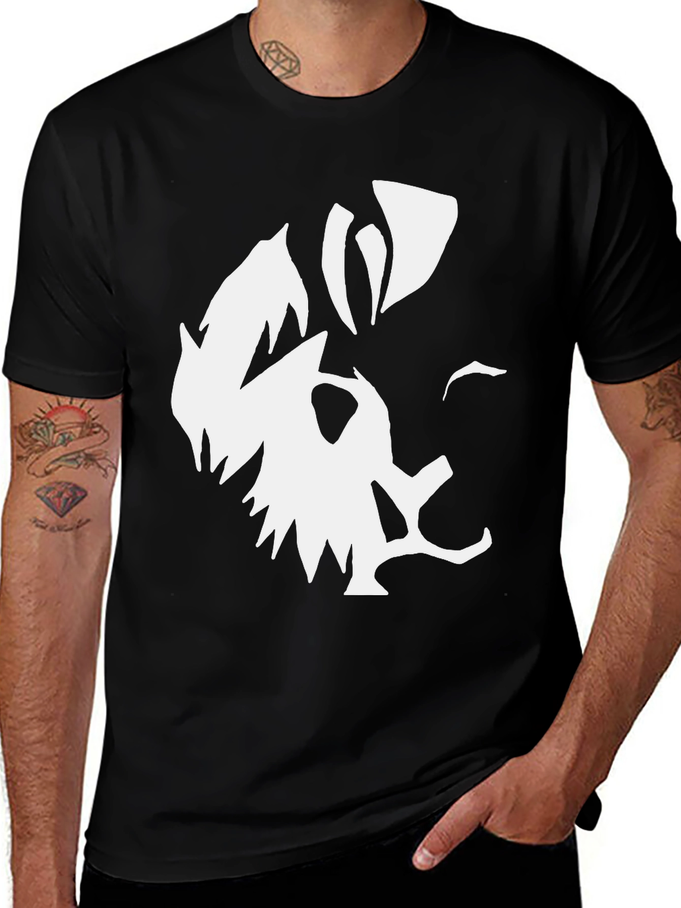 Variant 26 of Abstract Graphic Print Black T-Shirt