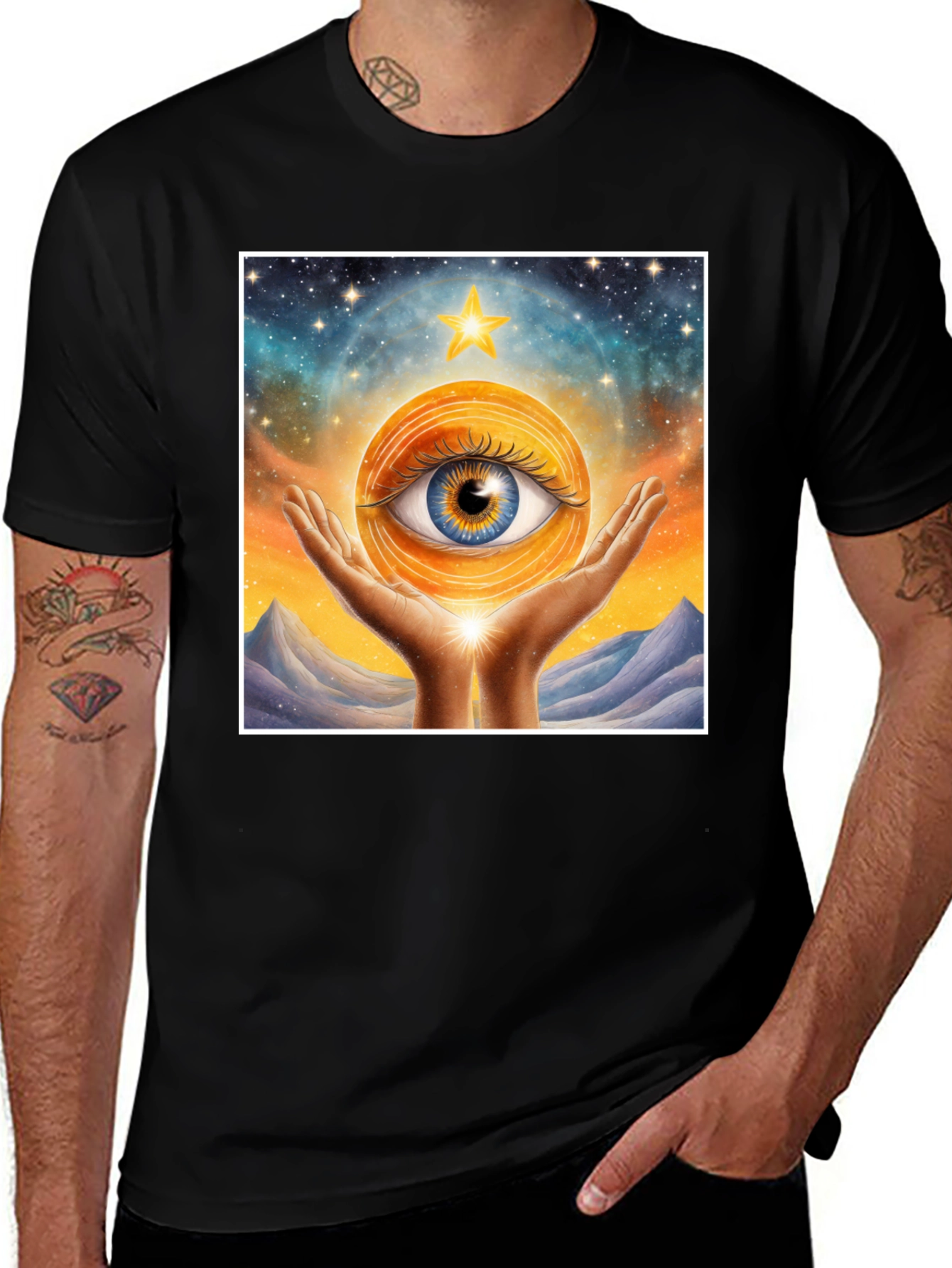 Variant 11 of Mystic Eye Graphic Tee - Unisex Black T-Shirt