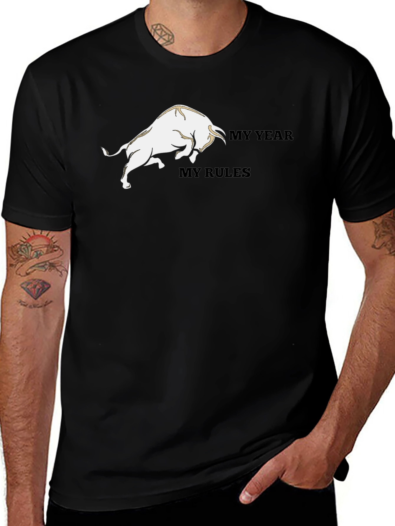 Variant 17 of My Year My Rules Bull Graphic T-Shirt