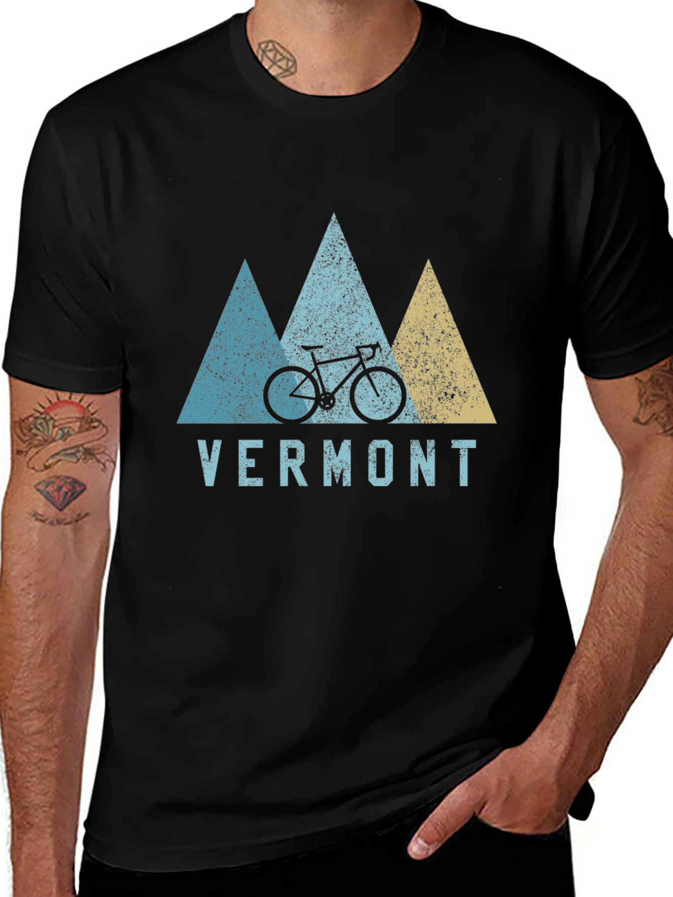 Variant 16 of Vermont Bike Graphic T-Shirt - Mountain Design