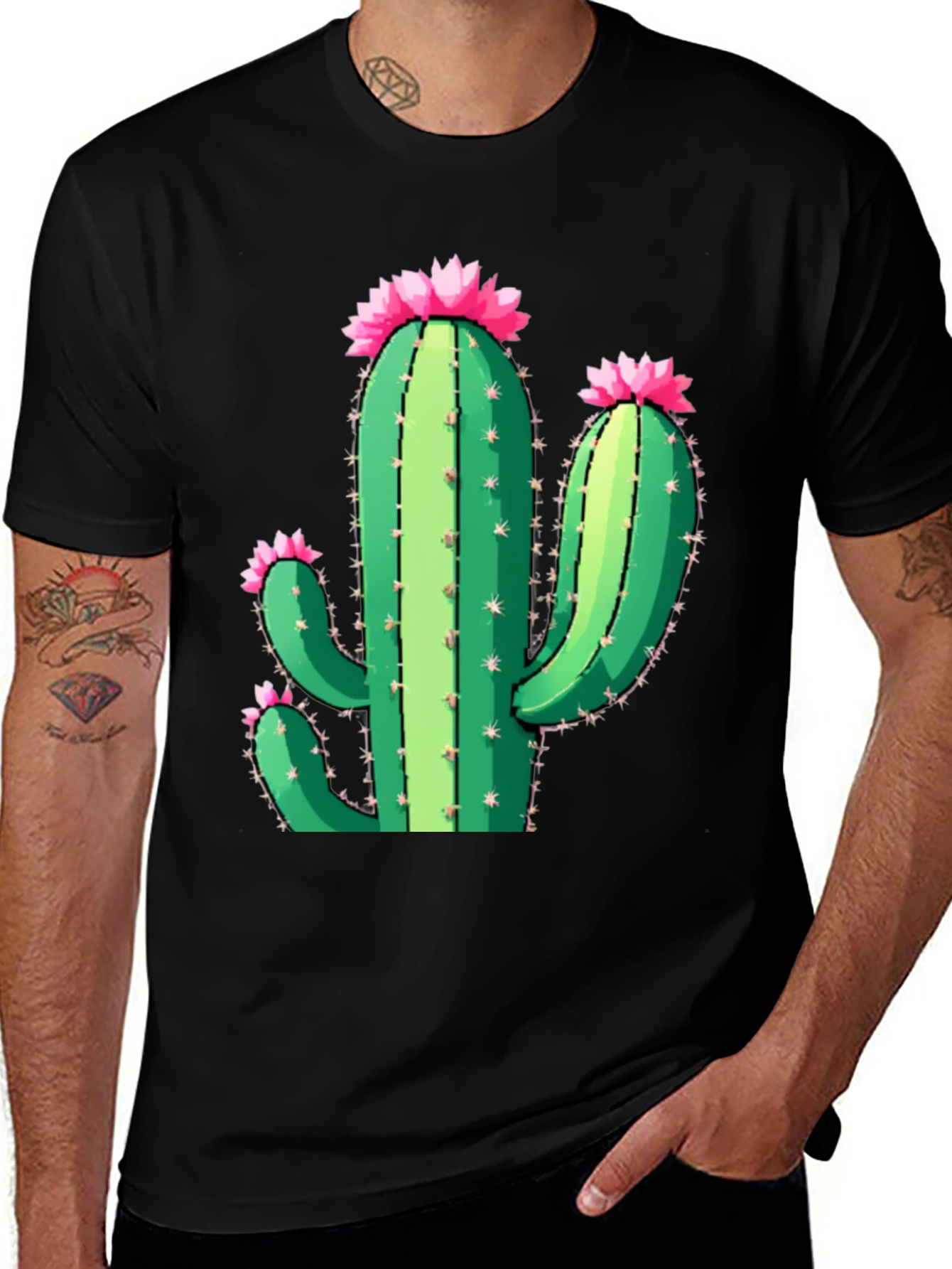 Variant 11 of Cactus Graphic Black T-Shirt