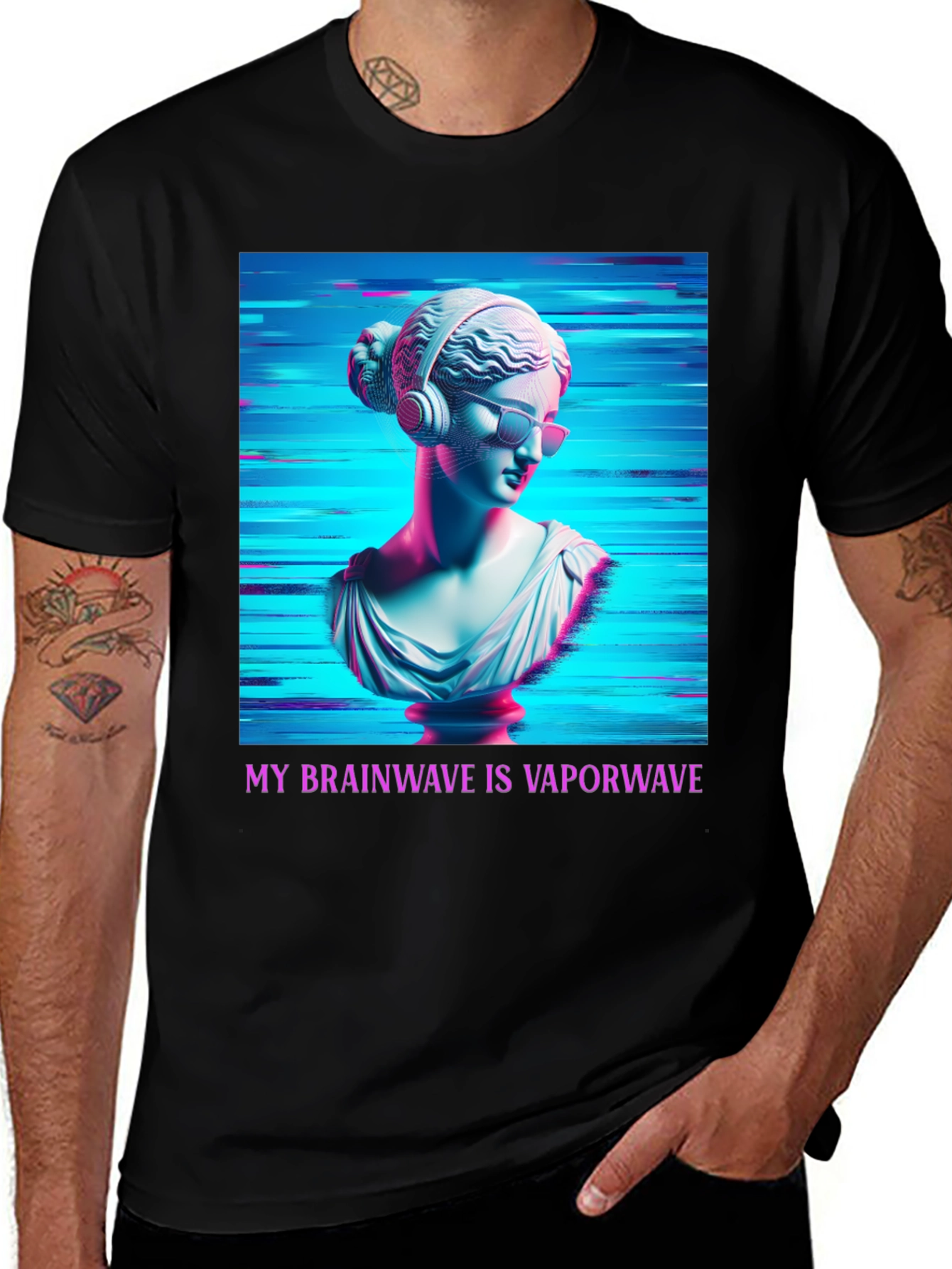 Variant 25 of Vaporwave Brain T-Shirt - Aesthetic Greek Bust