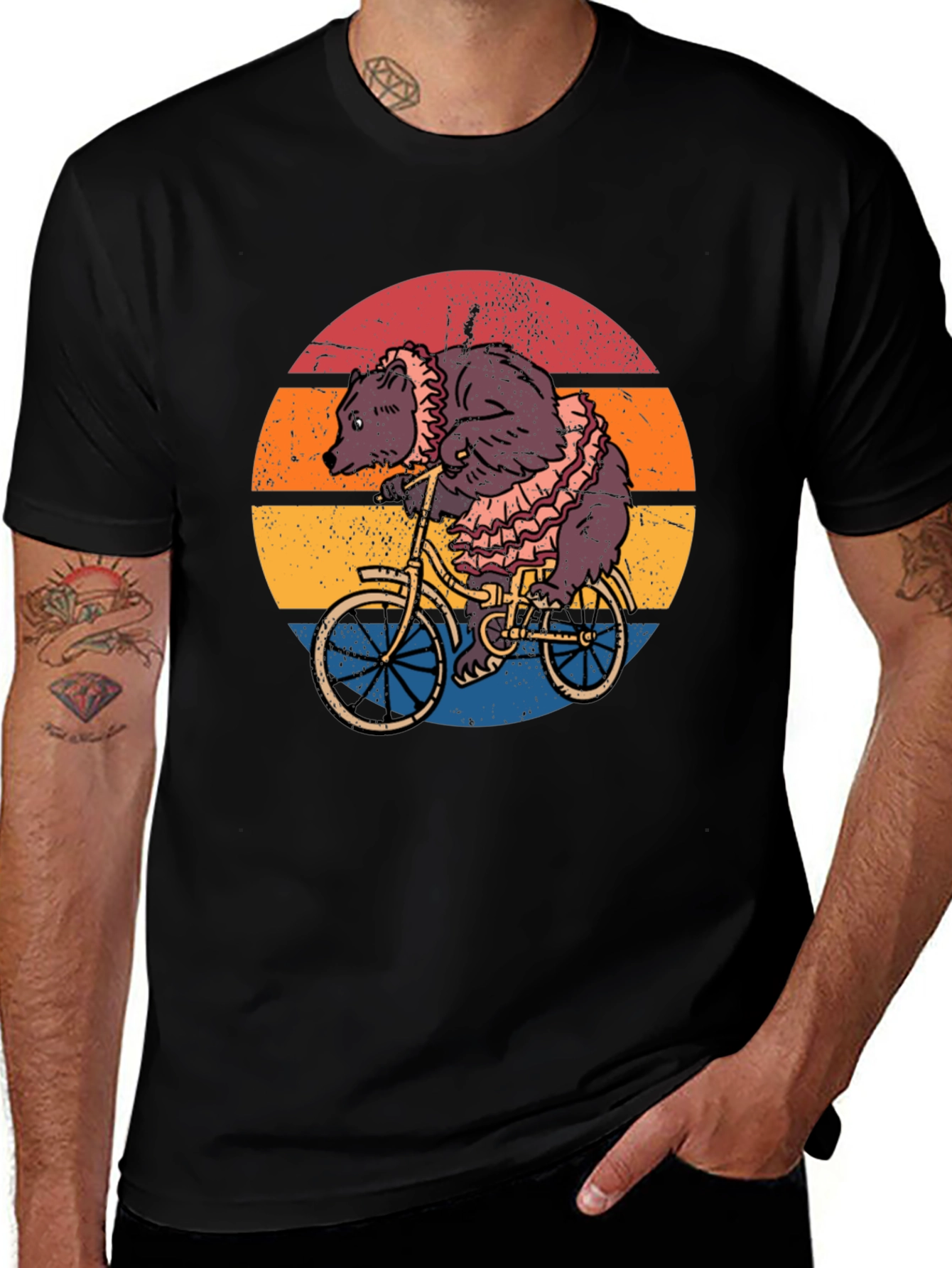 Variant 29 of Bear on Bicycle Graphic Tee