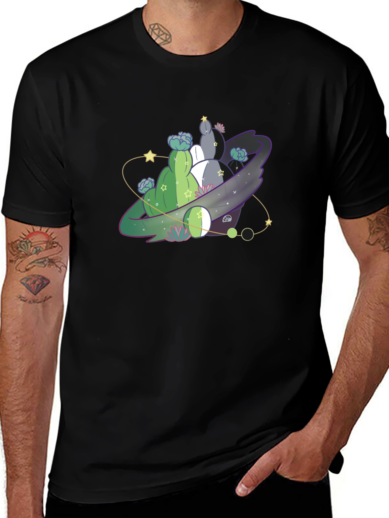 Variant 26 of Cactus Planet Black T-Shirt