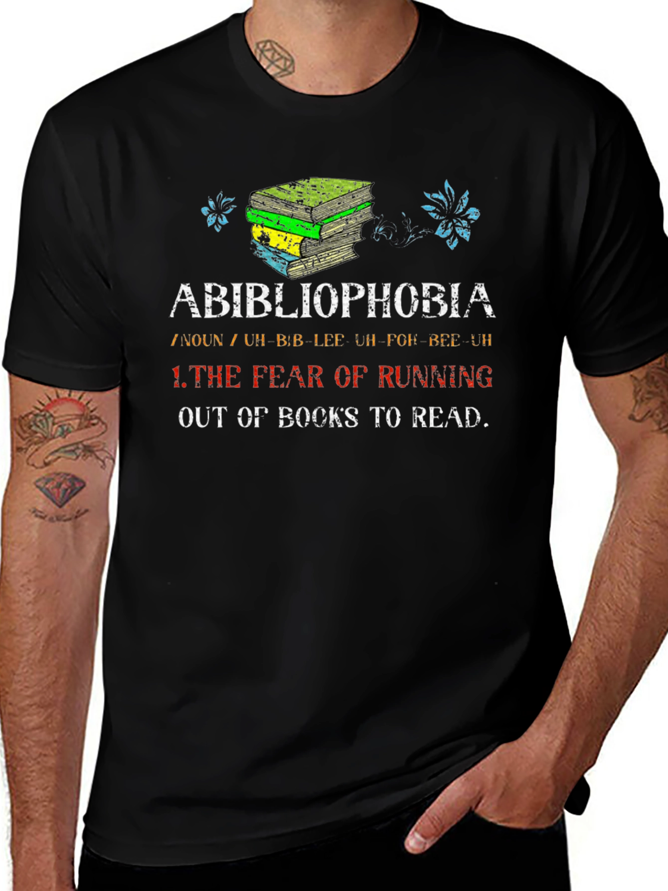 Abibliophobia T-Shirt: Fear of Running Out of Books Tee
