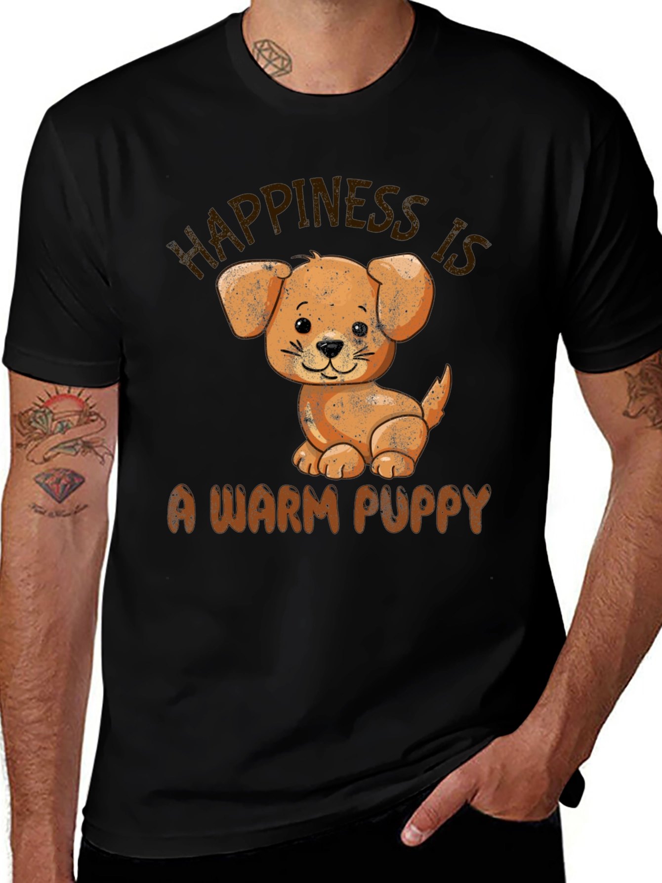 Variant 17 of Happiness is a Warm Puppy T-Shirt