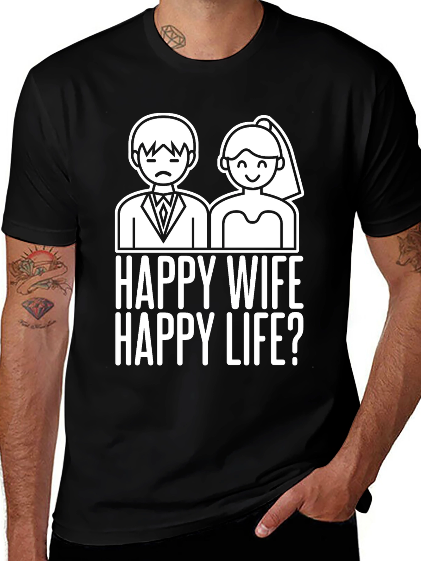Variant 6 of Funny Happy Wife Happy Life? Graphic Tee