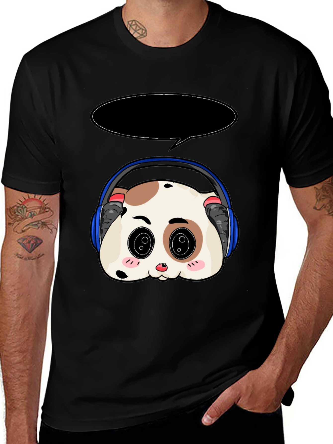 Variant 4 of Cute Panda Headphone T-Shirt
