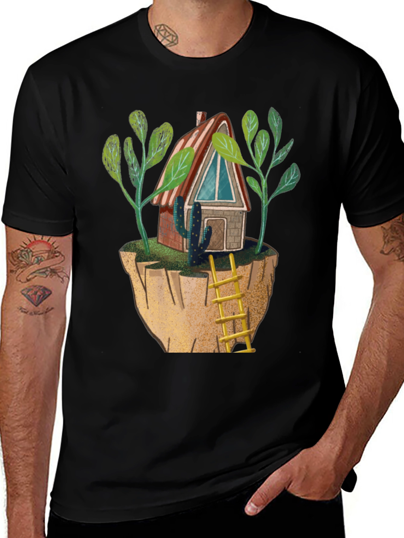 Variant 16 of Floating Island Cabin Graphic Tee