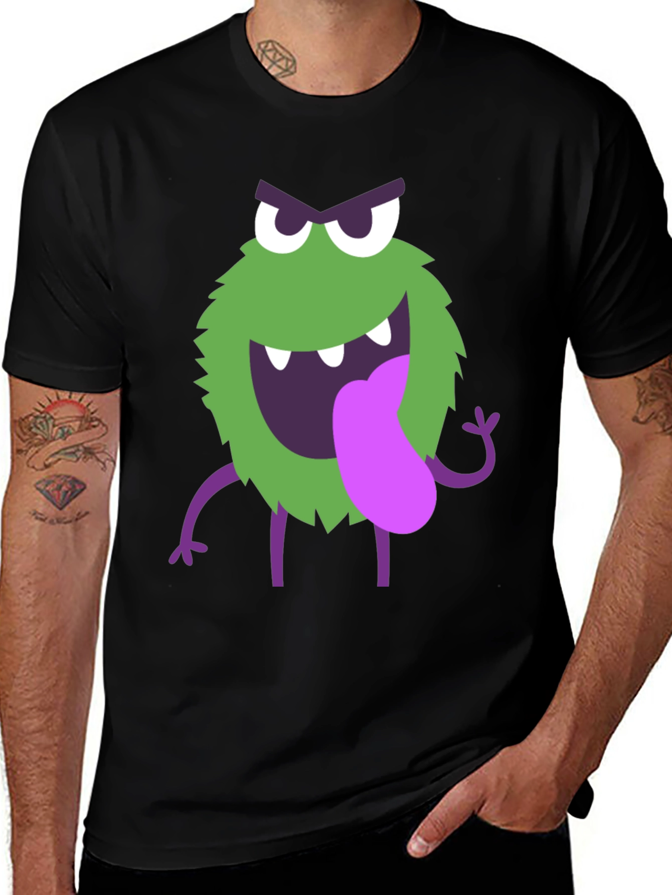 Variant 30 of Monster Graphic Black T-Shirt