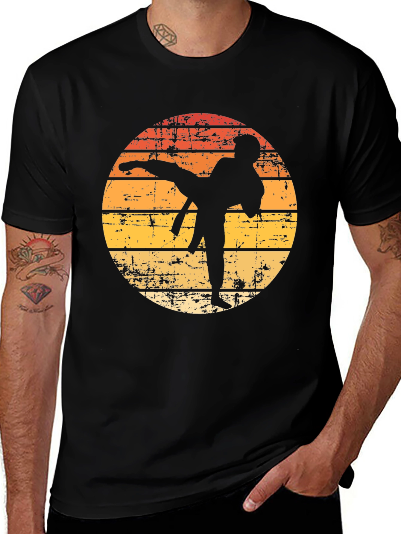 Variant 29 of Karate Sunset T-Shirt - Retro Martial Arts Tee