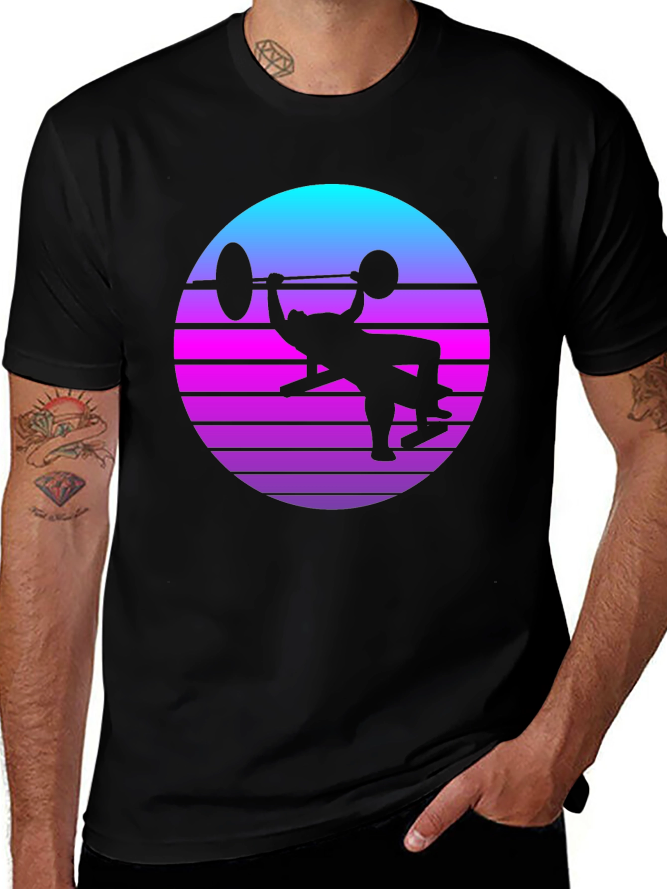 Variant 23 of Retro Sunset Workout T-Shirt