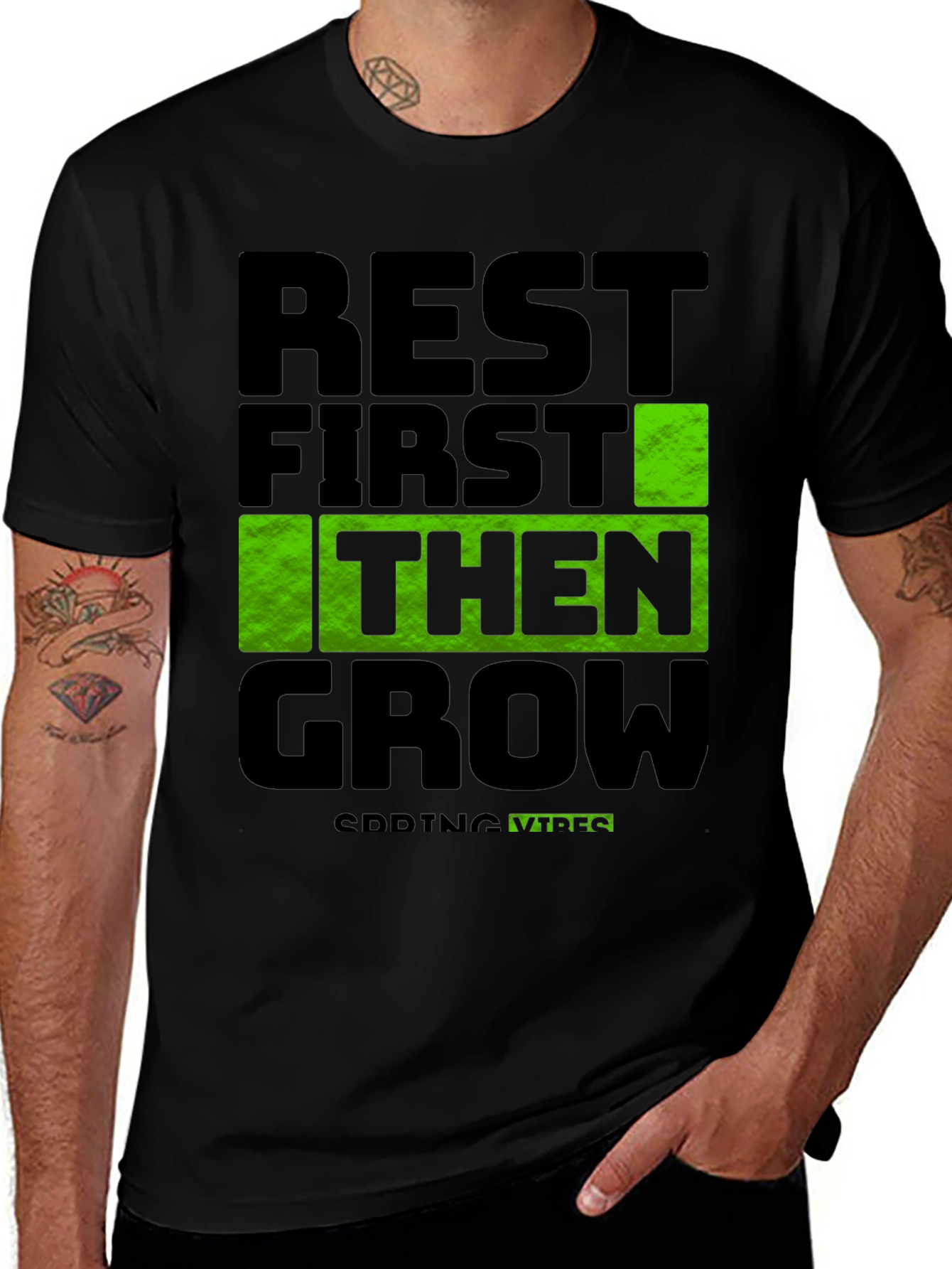 Rest First Then Grow - Spring Vibes T-Shirt