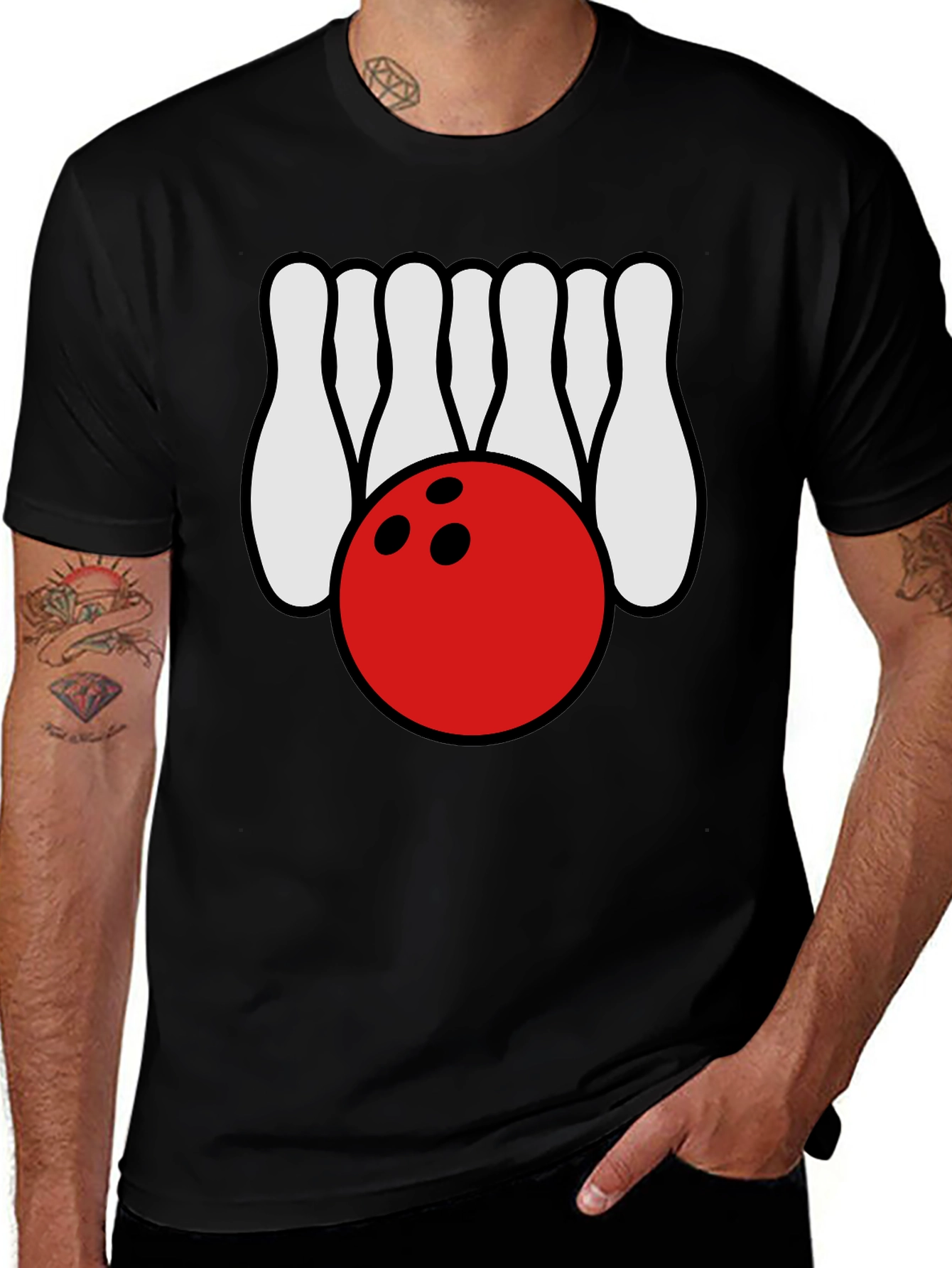 Variant 25 of Bowling Strike Tee - Classic Bowling Design