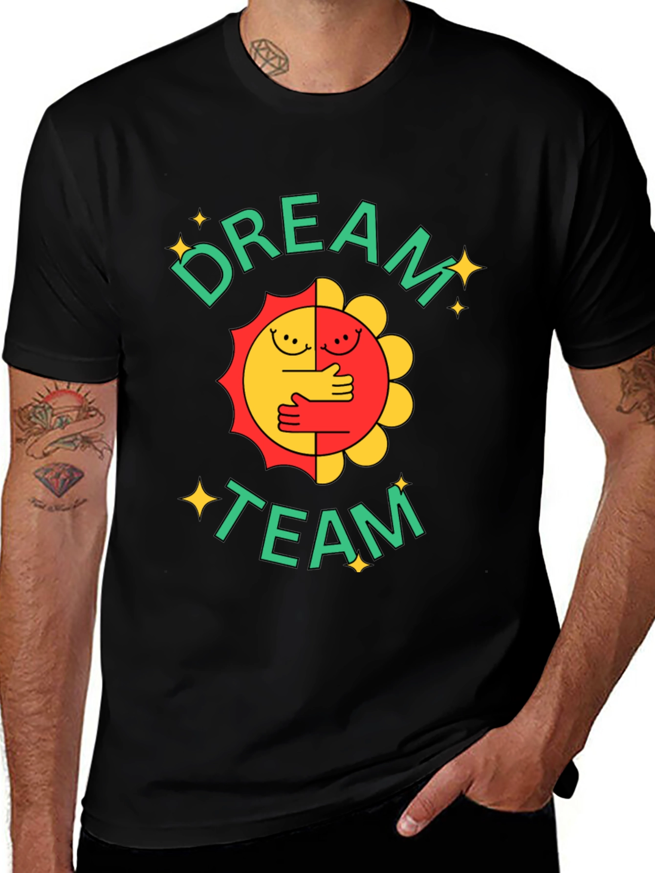 Variant 25 of Dream Team Graphic Tee - Black Cotton Blend T-Shirt