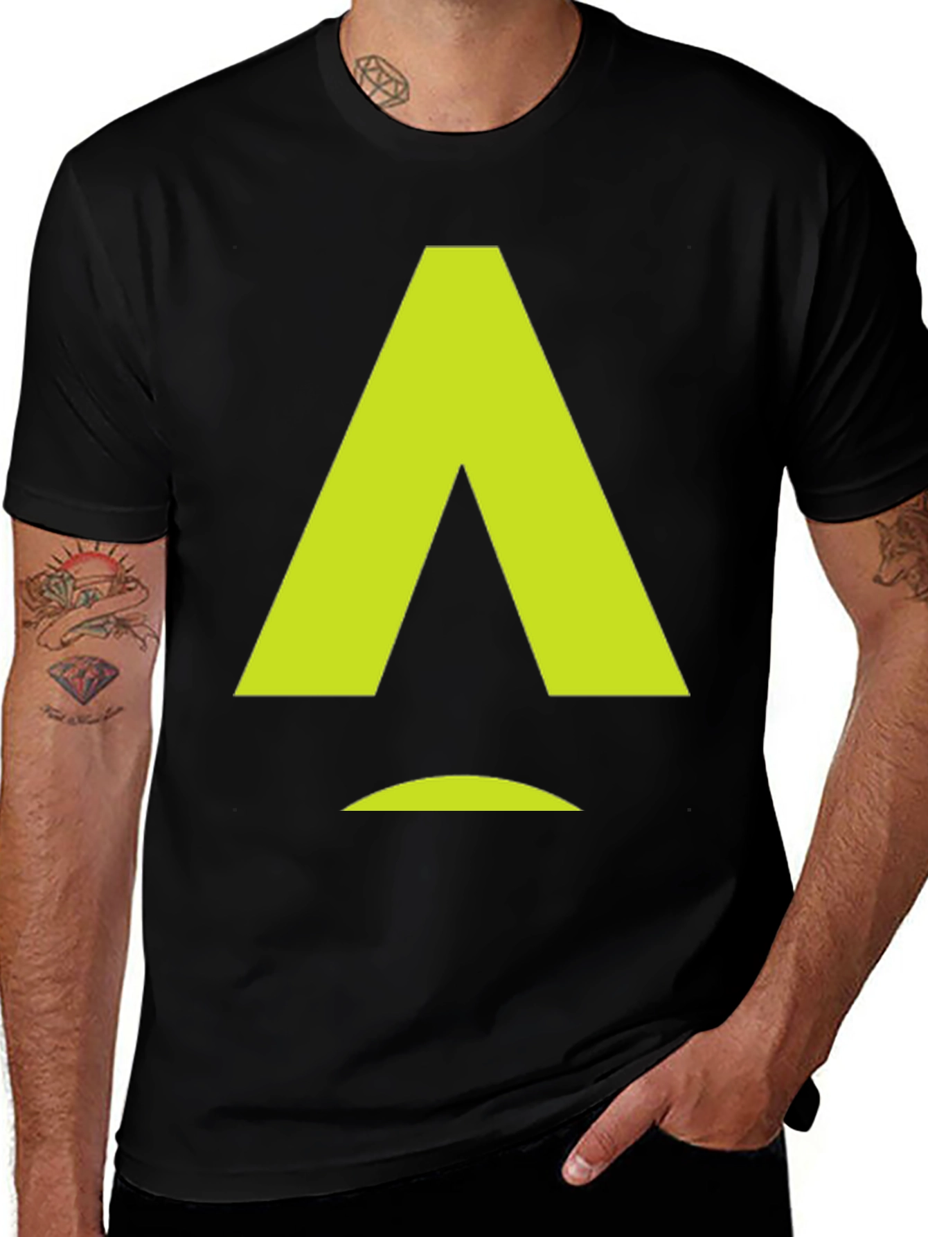 Variant 5 of Modern Graphic Tee - Abstract Green Arrow Design