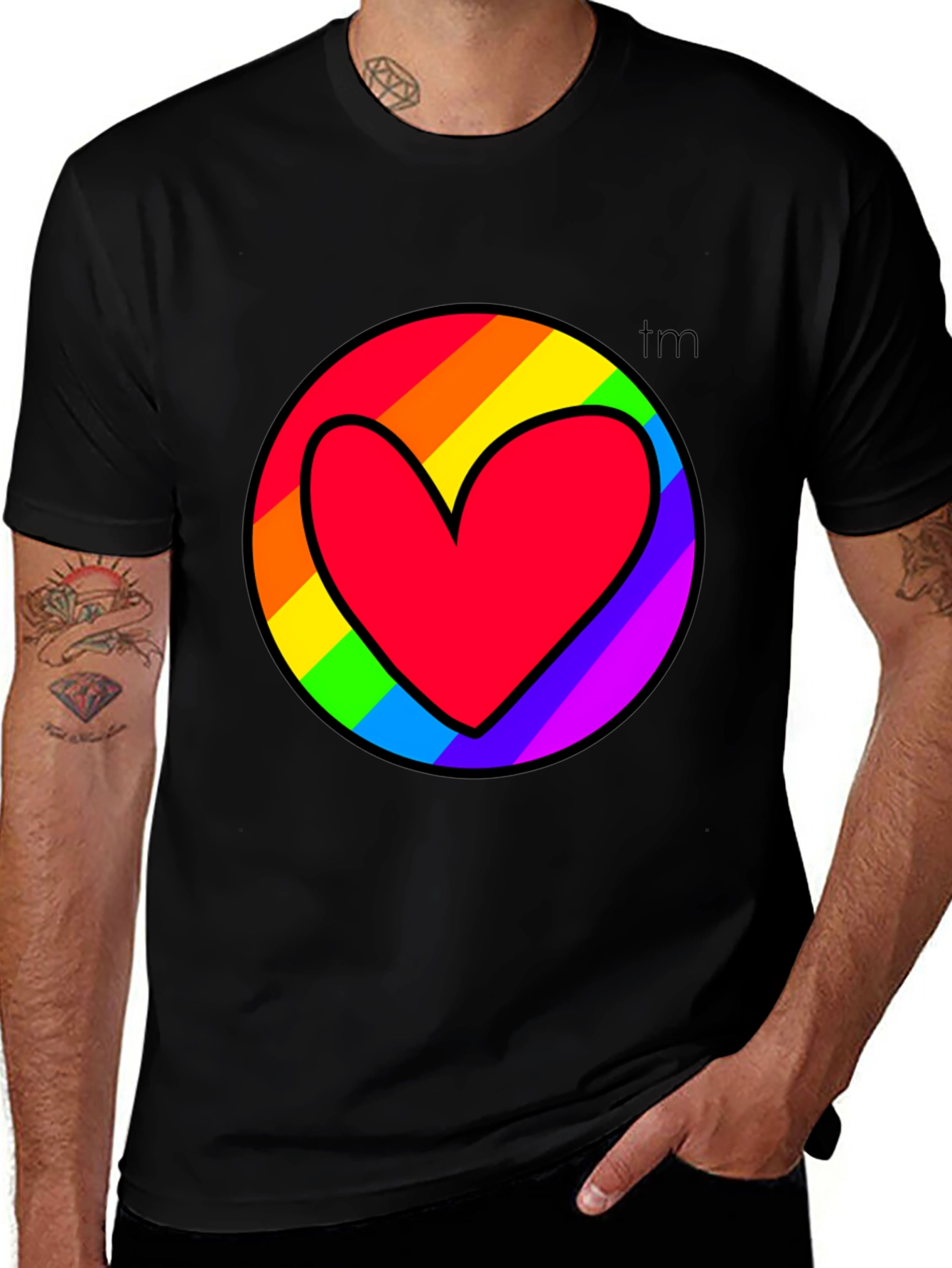Variant 18 of Rainbow Heart Graphic Tee