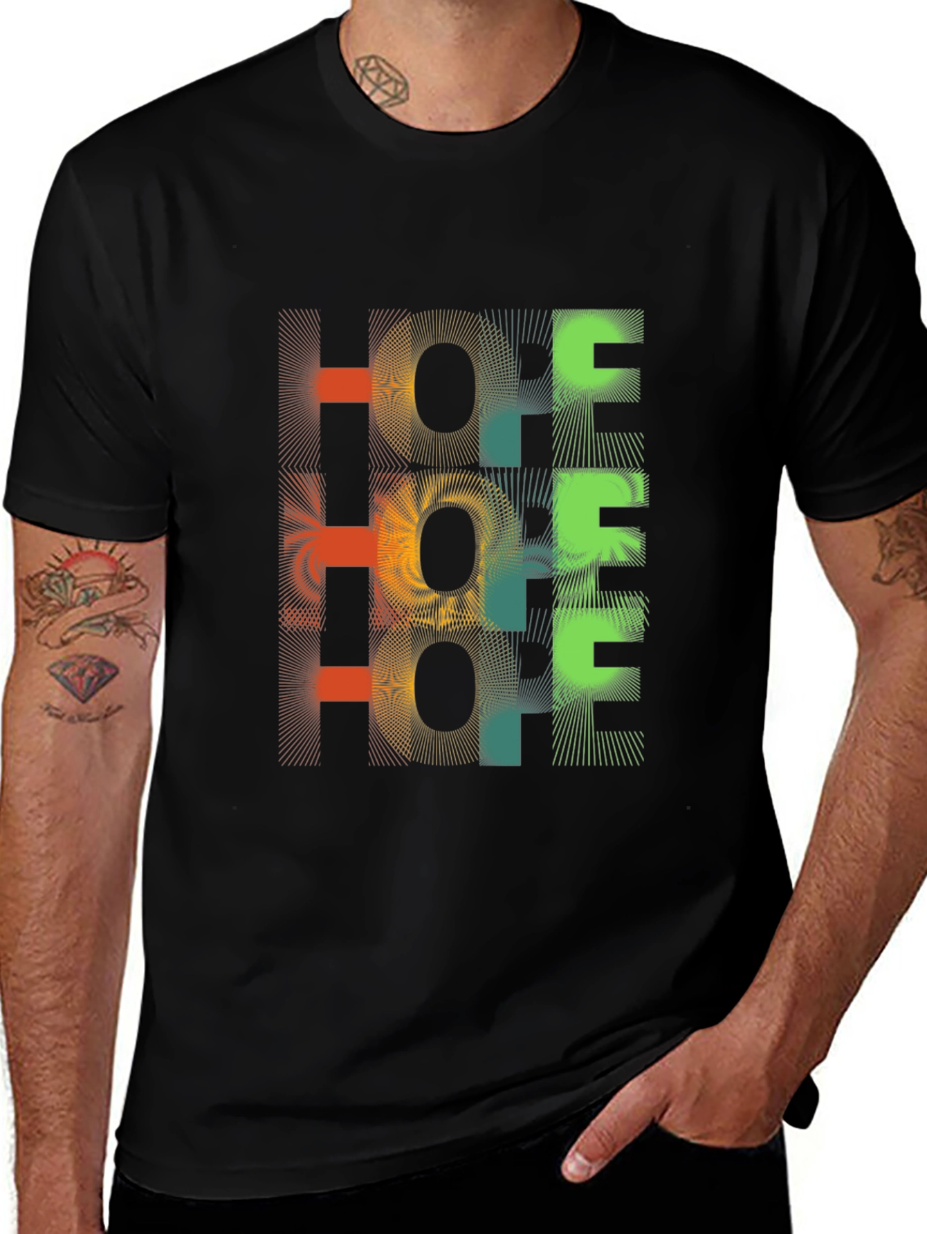Variant 17 of HOPE Graphic Print Men's Black T-Shirt