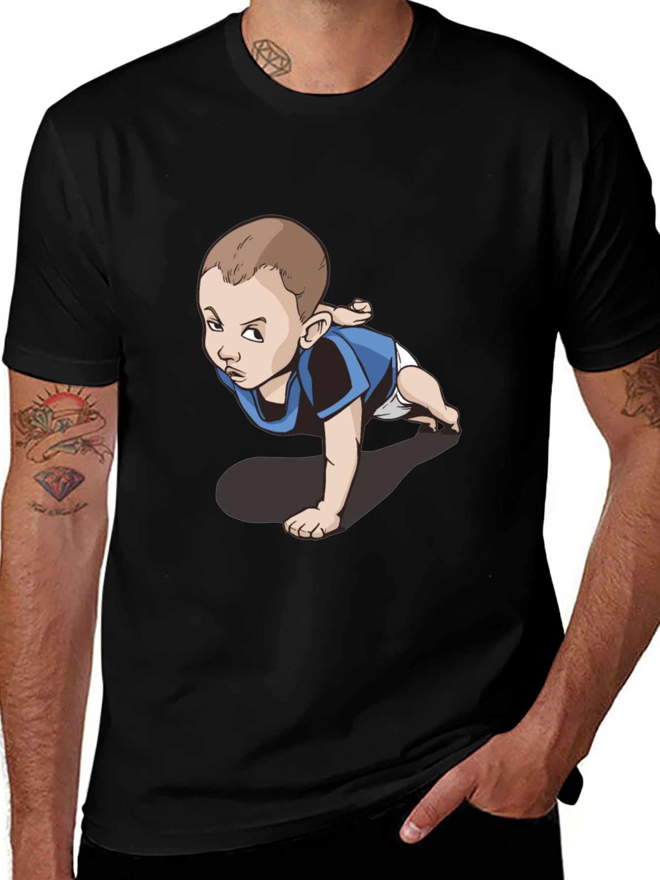 Variant 25 of Funny Baby Graphic Tee - Crawling Kid T-Shirt