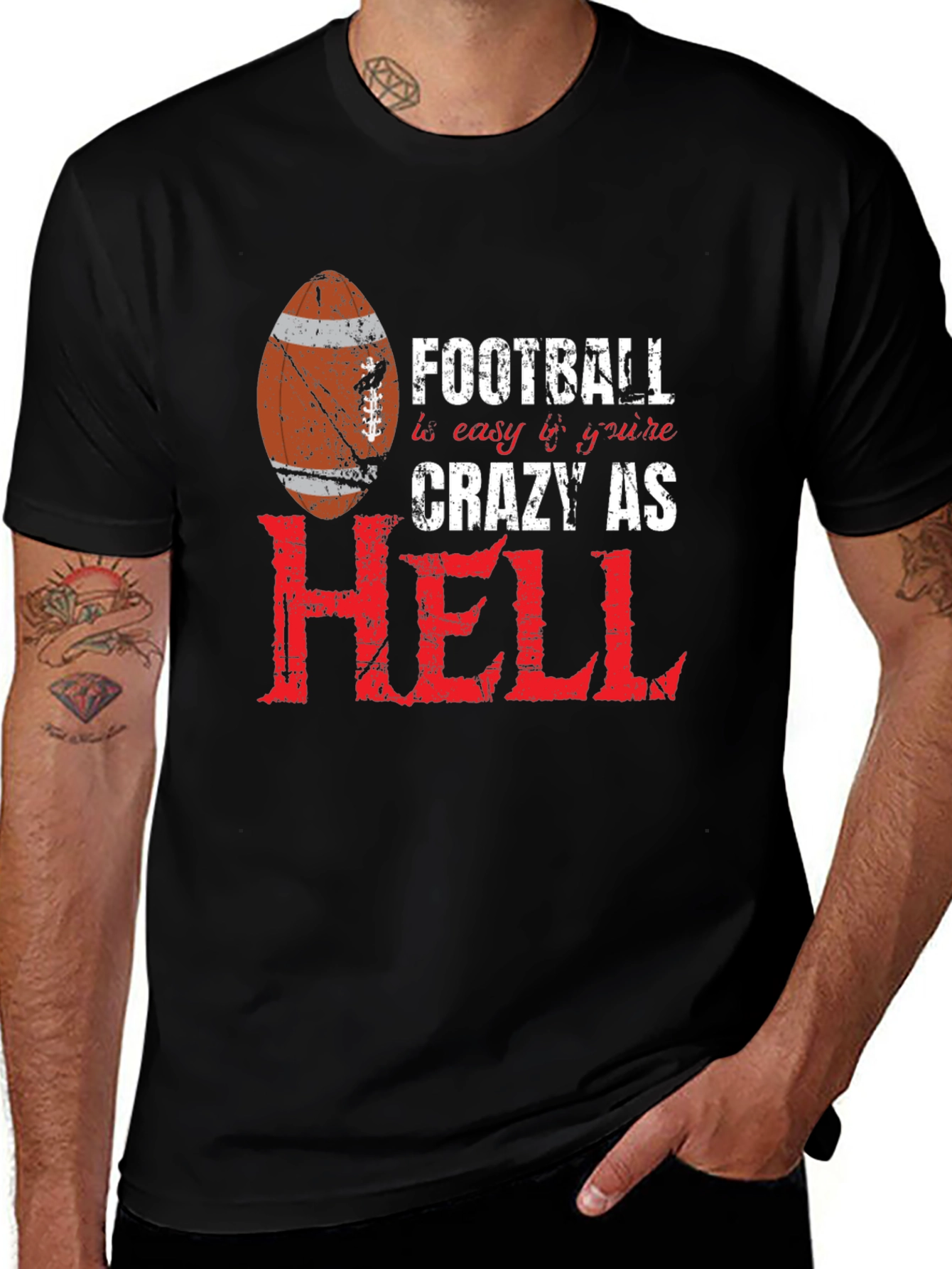 Variant 6 of Crazy as Hell Football Graphic Tee
