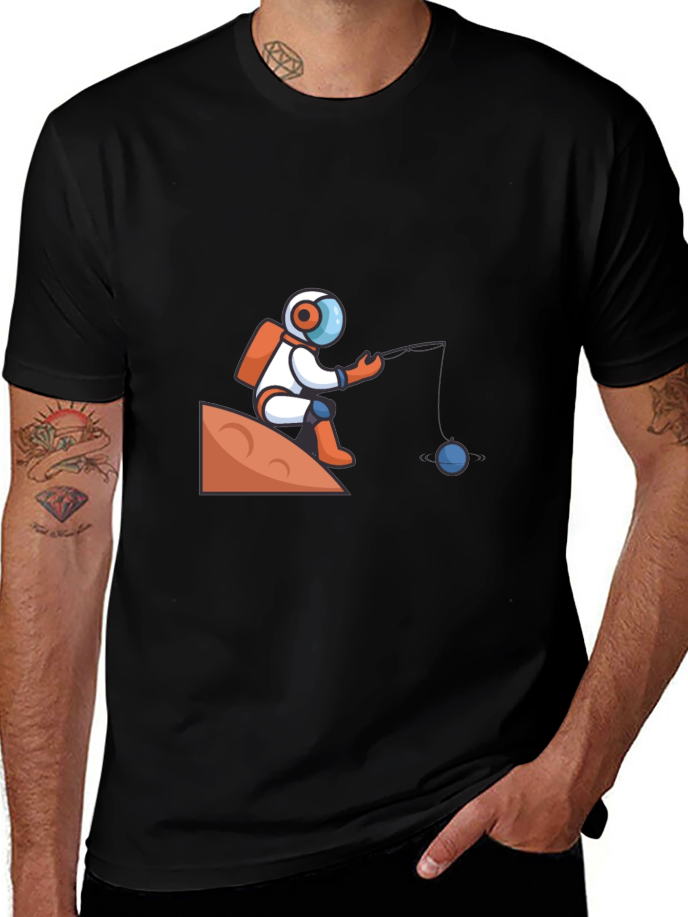 Variant 12 of Astronaut Fishing Graphic T-Shirt