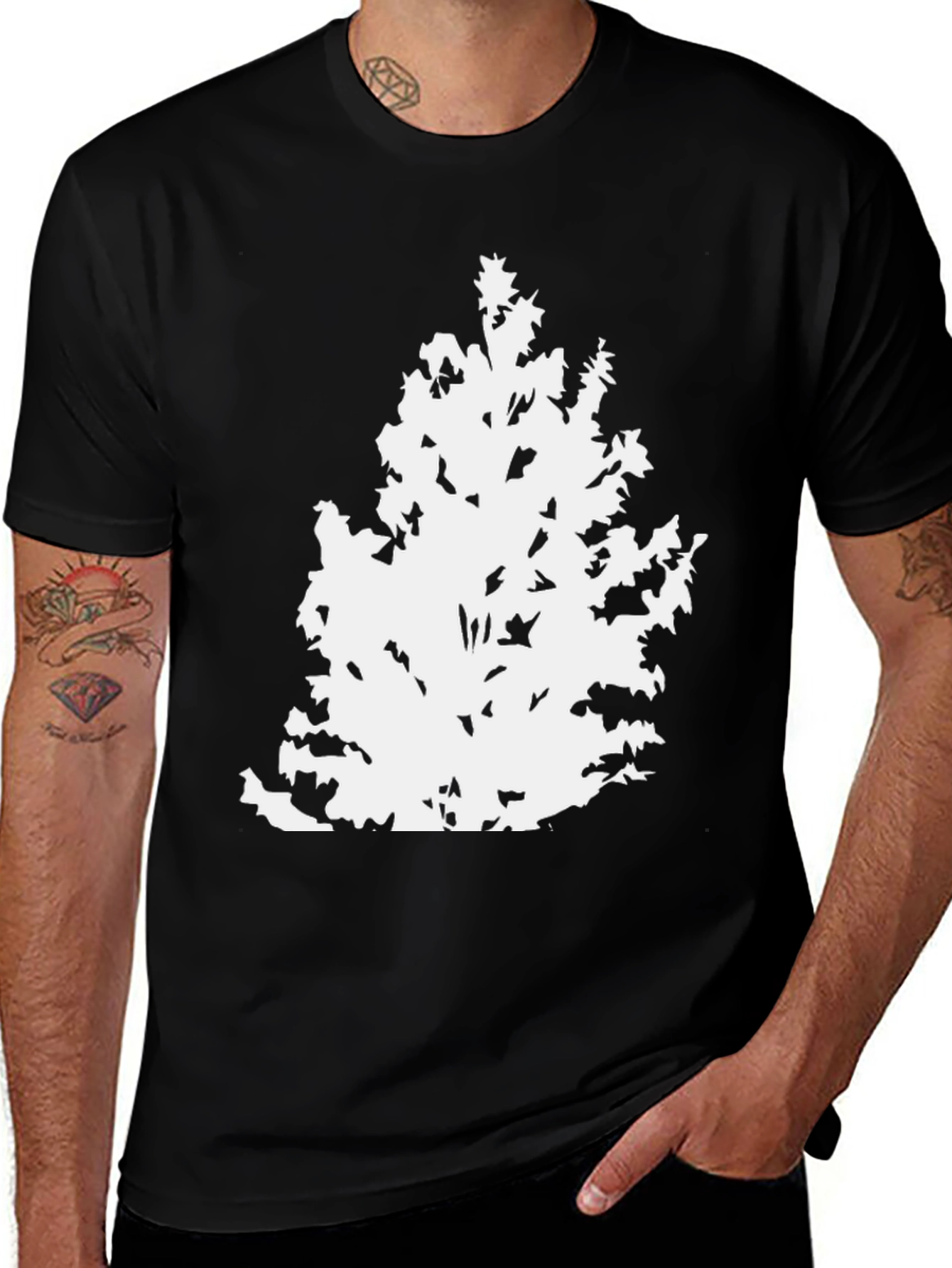 Variant 21 of Tree Silhouette Black T-Shirt