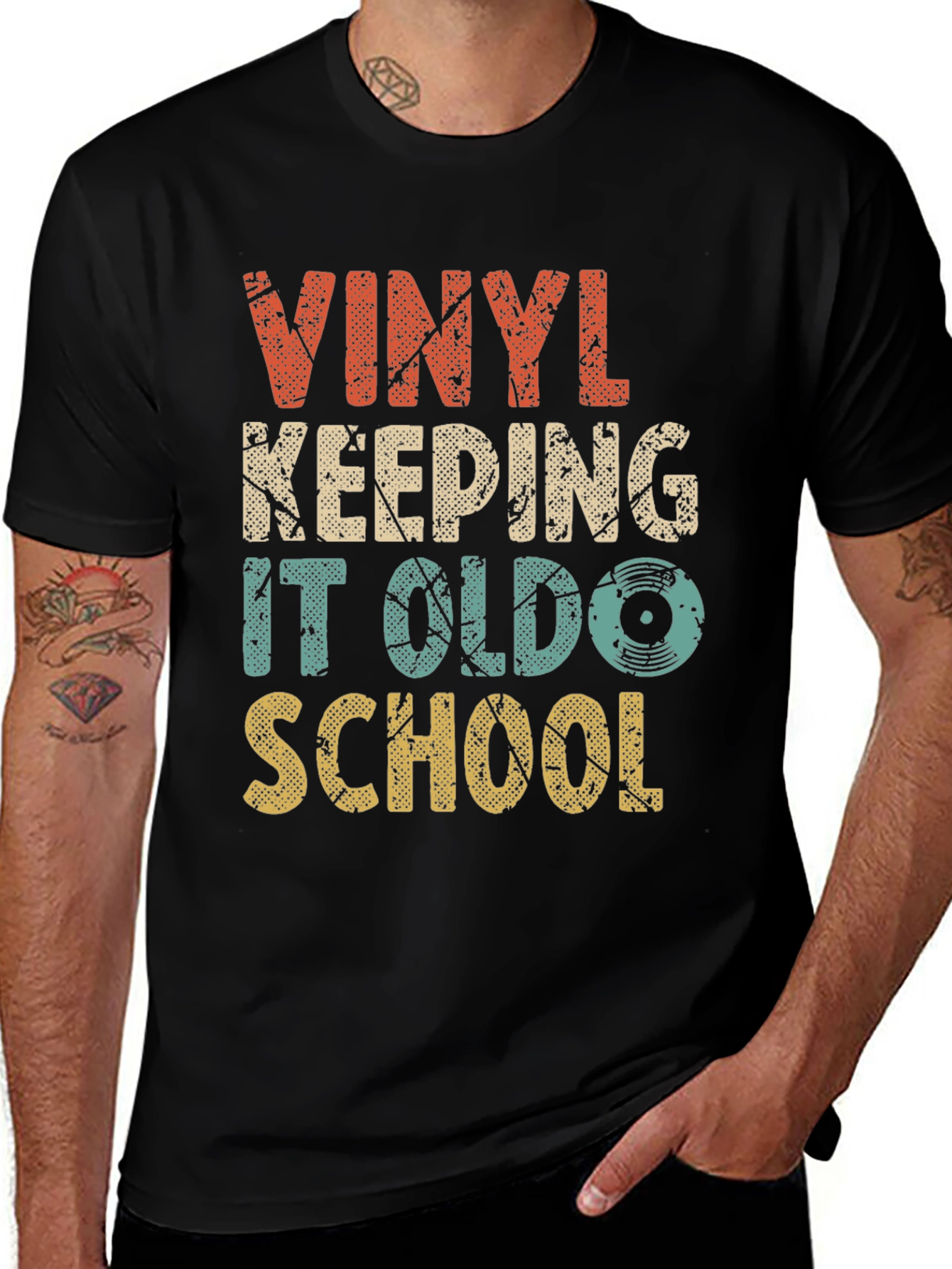 Variant 20 of Vinyl Keeping It Old School Graphic Tee