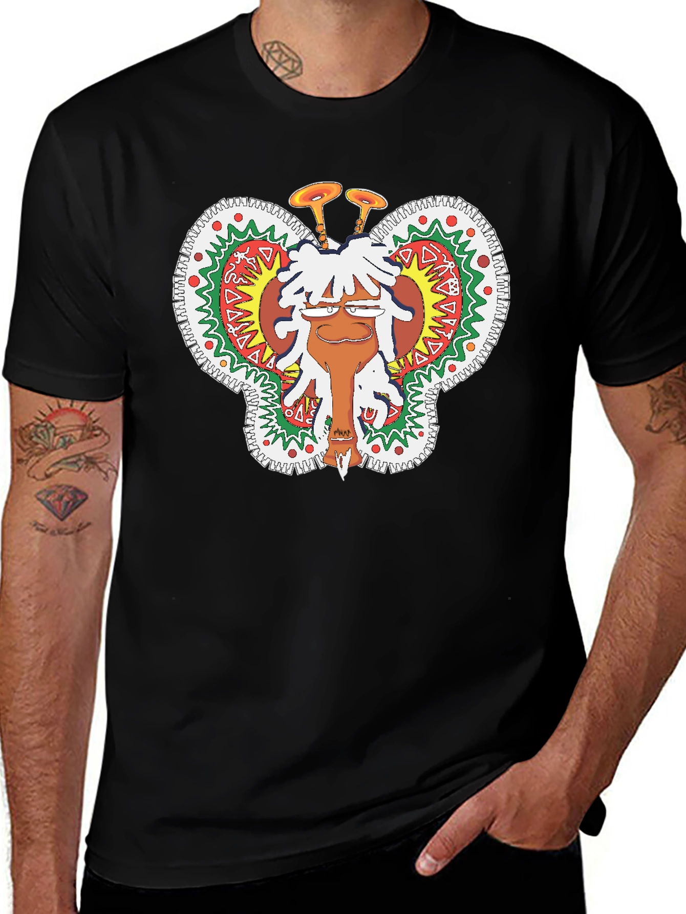 Variant 17 of Funky Butterfly Character Graphic T-Shirt