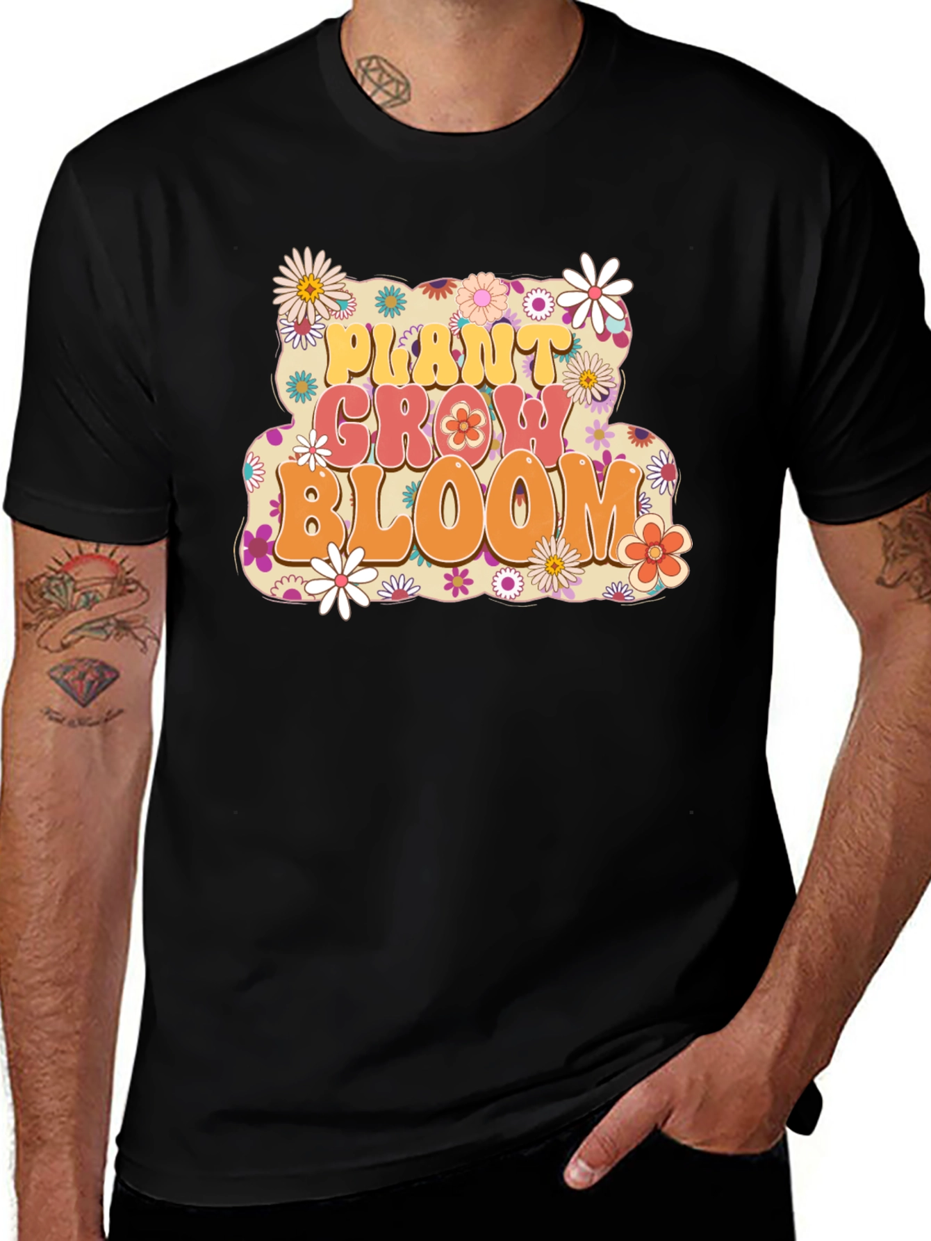 Plant Grow Bloom T-Shirt - Retro Floral Design