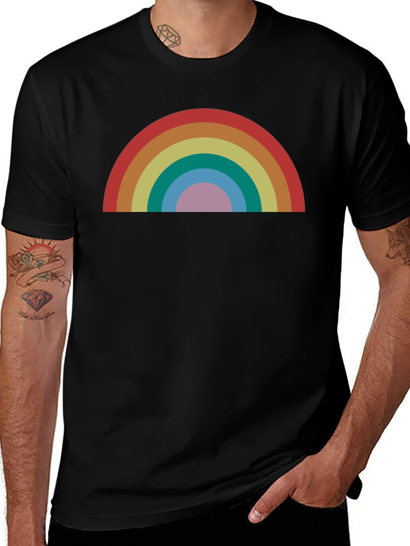 Variant 20 of Retro Rainbow Graphic T-Shirt - Stylish and Comfortable
