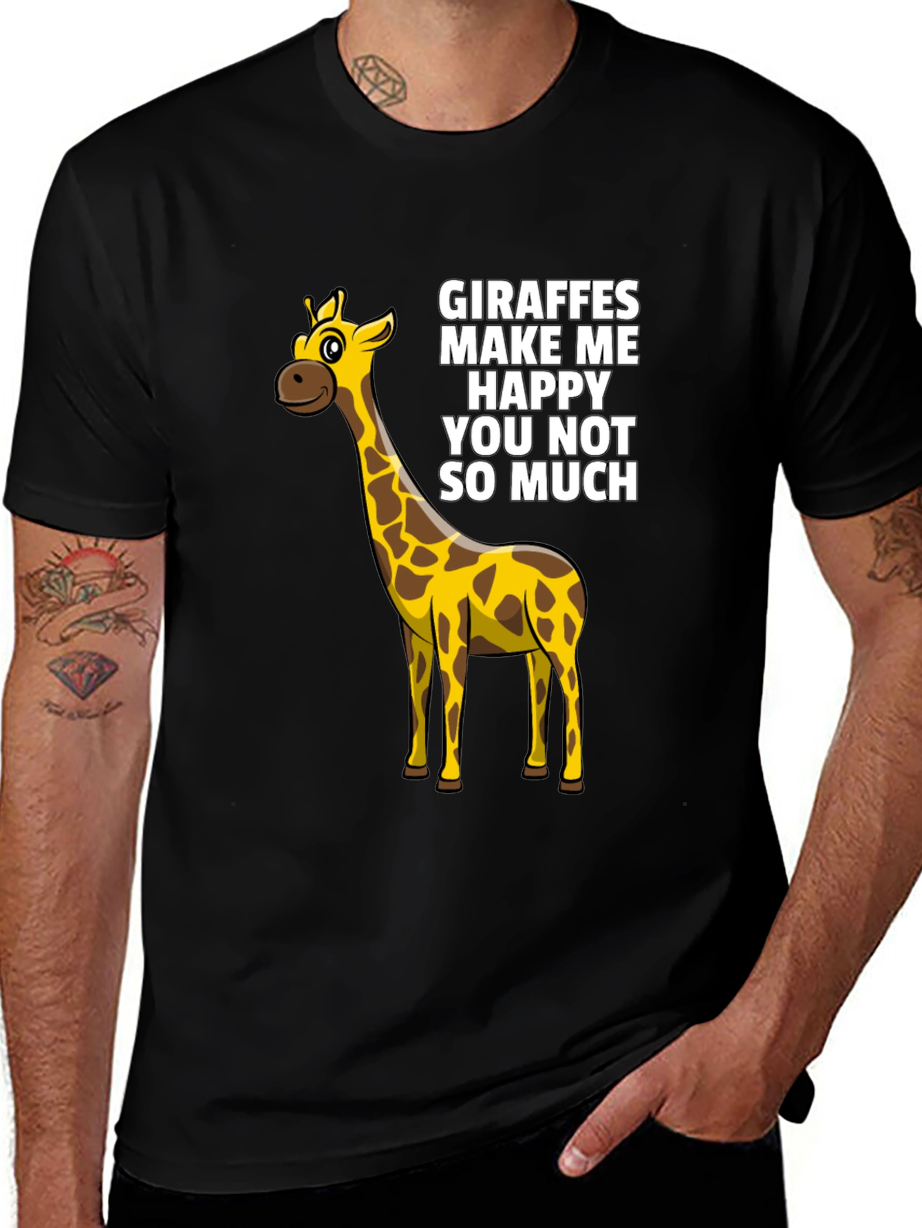 Variant 13 of Giraffe Lover T-Shirt: Makes Me Happy!