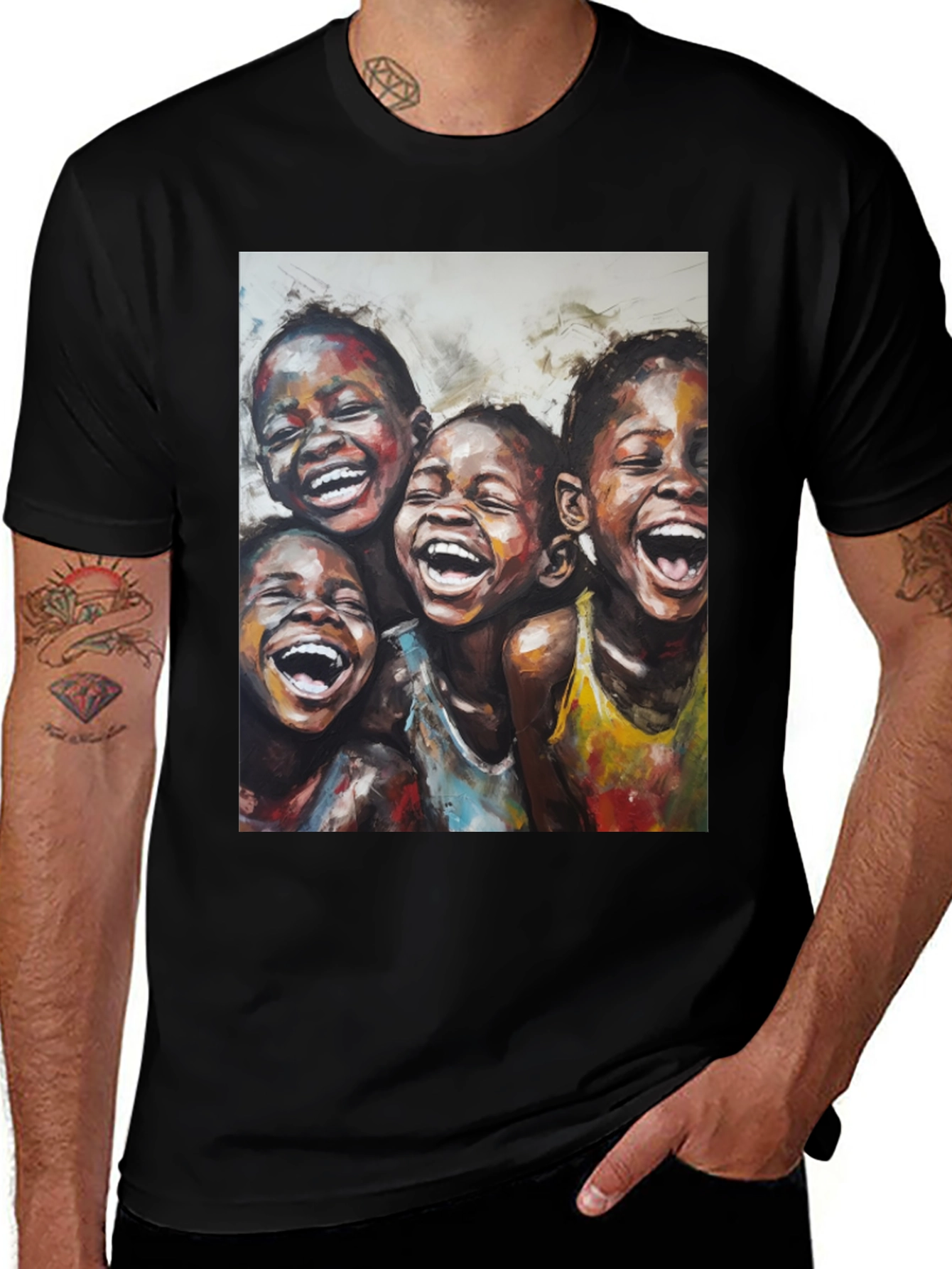 Variant 15 of Joyful Children Graphic Tee - Black
