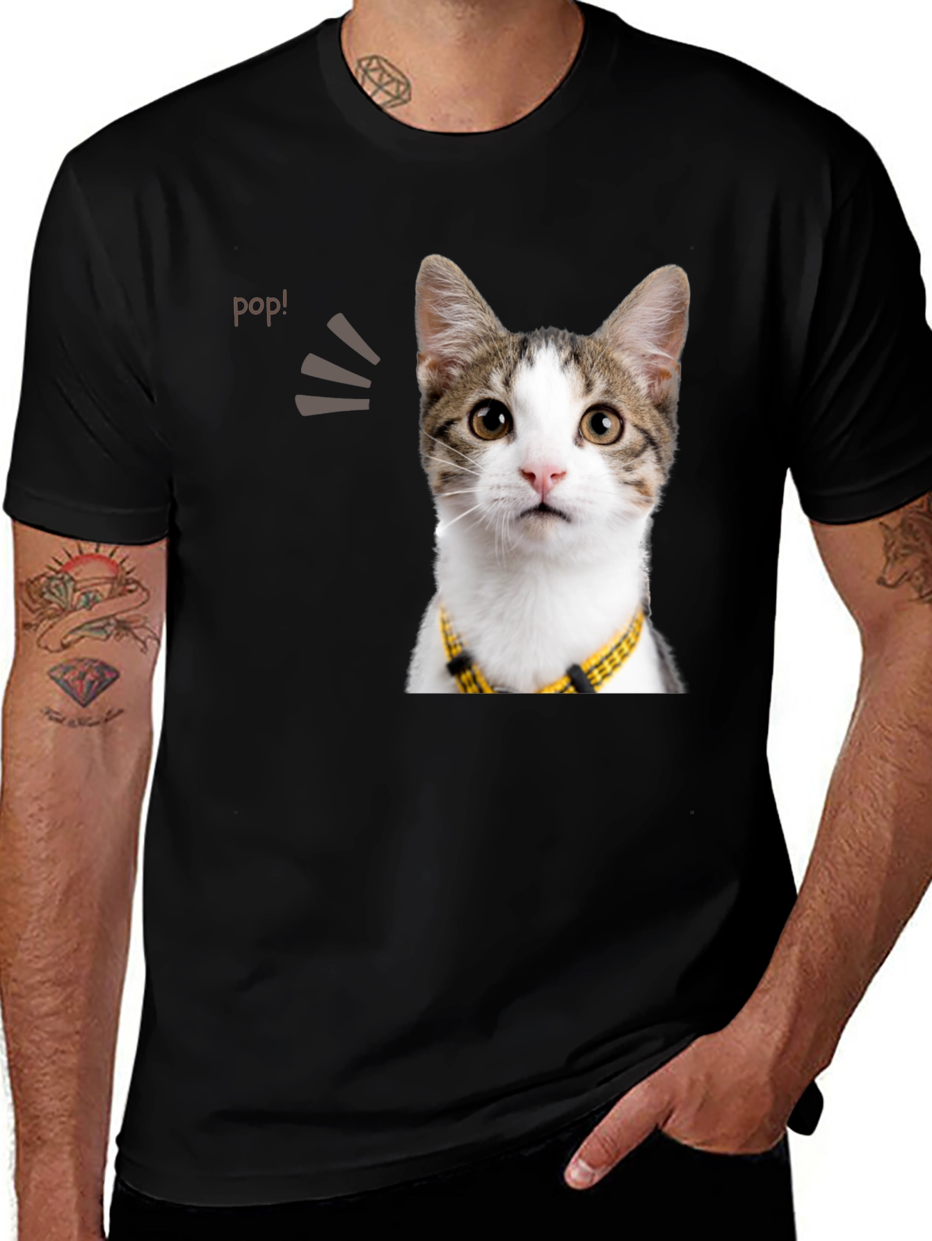 Variant 28 of Cute Cat Pop T-Shirt - Unisex Black Tee