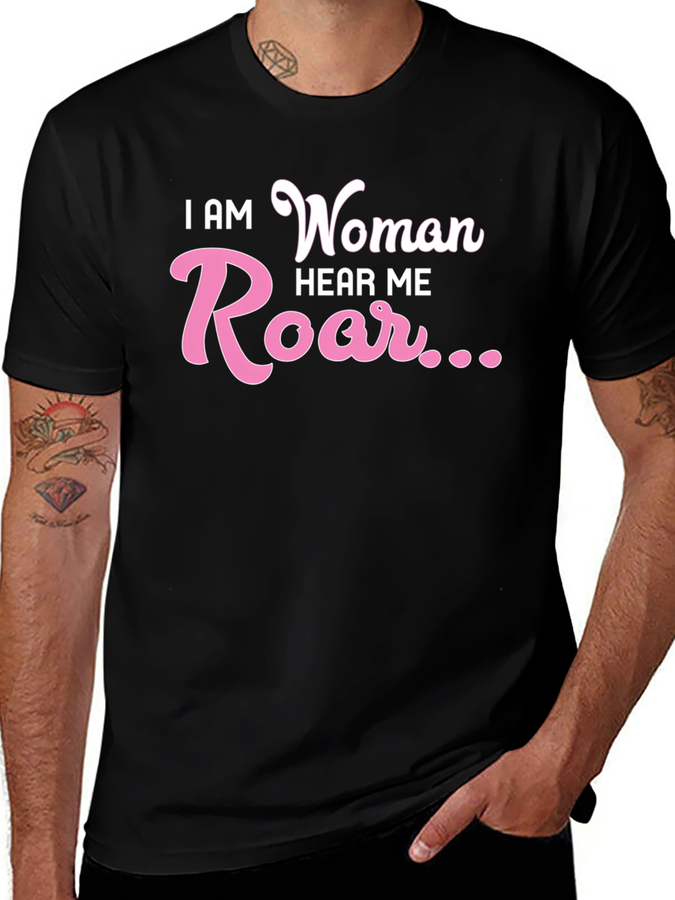 Variant 12 of I AM Woman Hear Me Roar Black T-Shirt