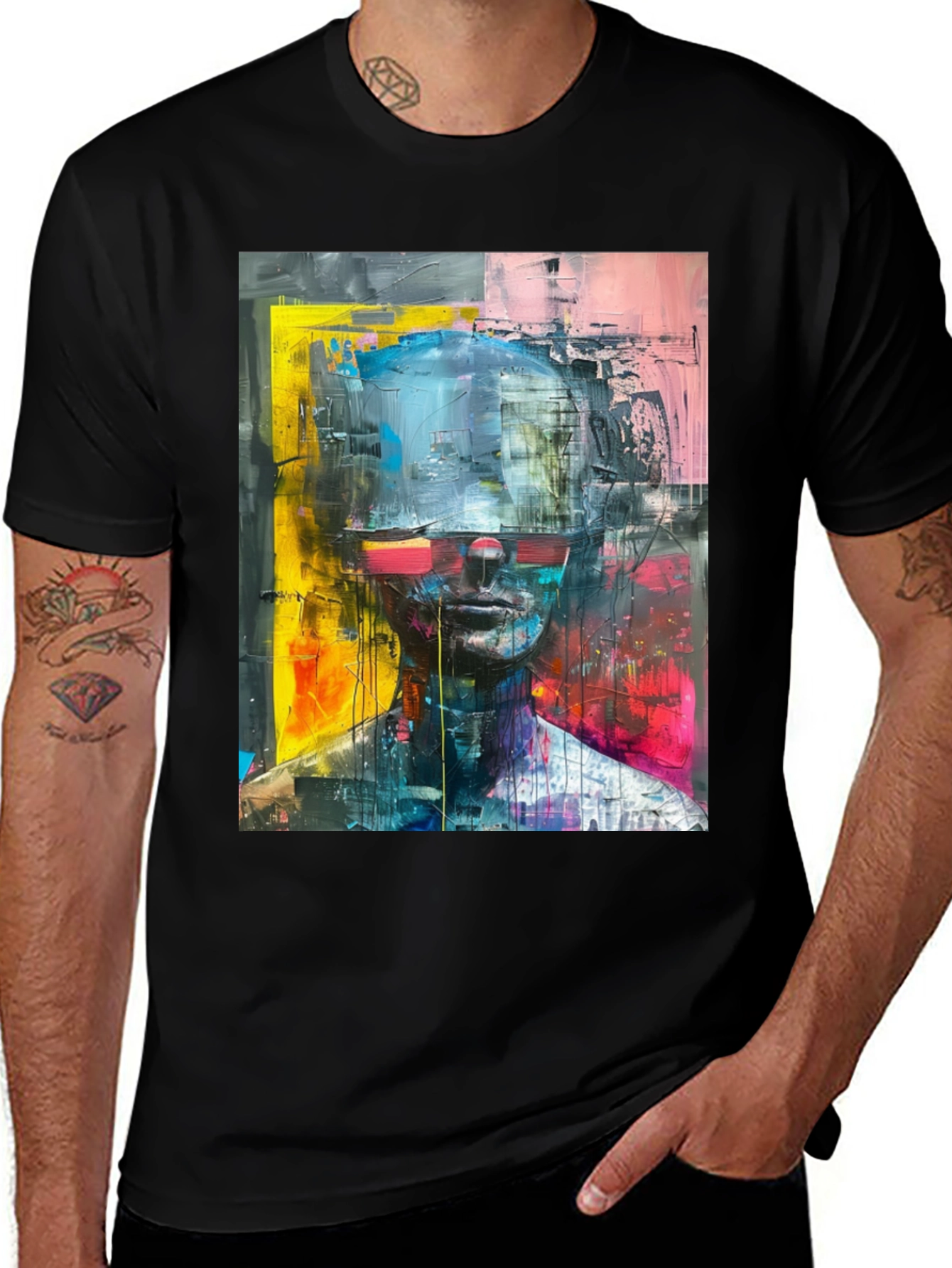Variant 24 of Abstract Art Graphic Print Crew Neck T-Shirt