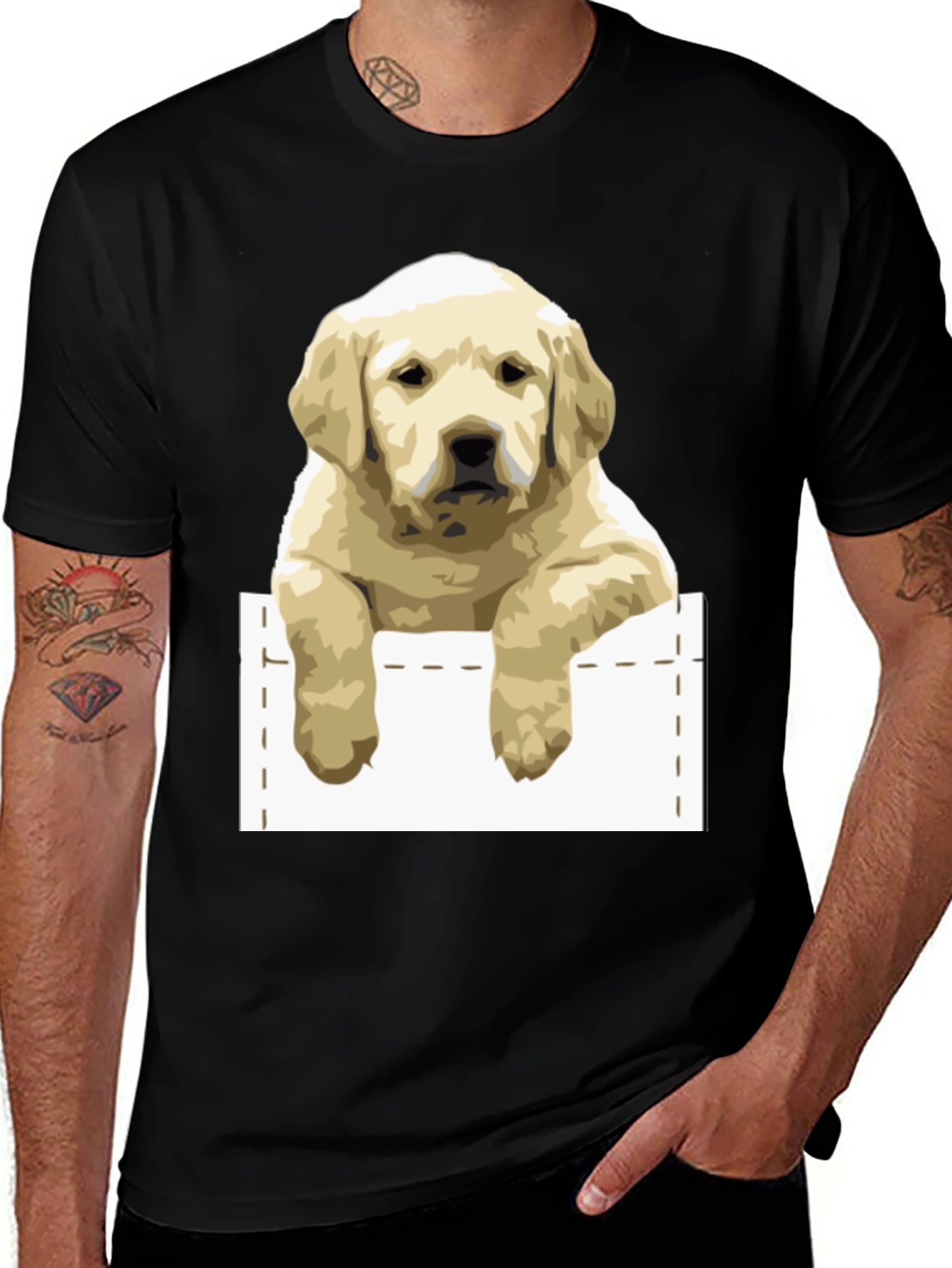 Variant 29 of Puppy Pocket T-Shirt - Cute Dog Tee