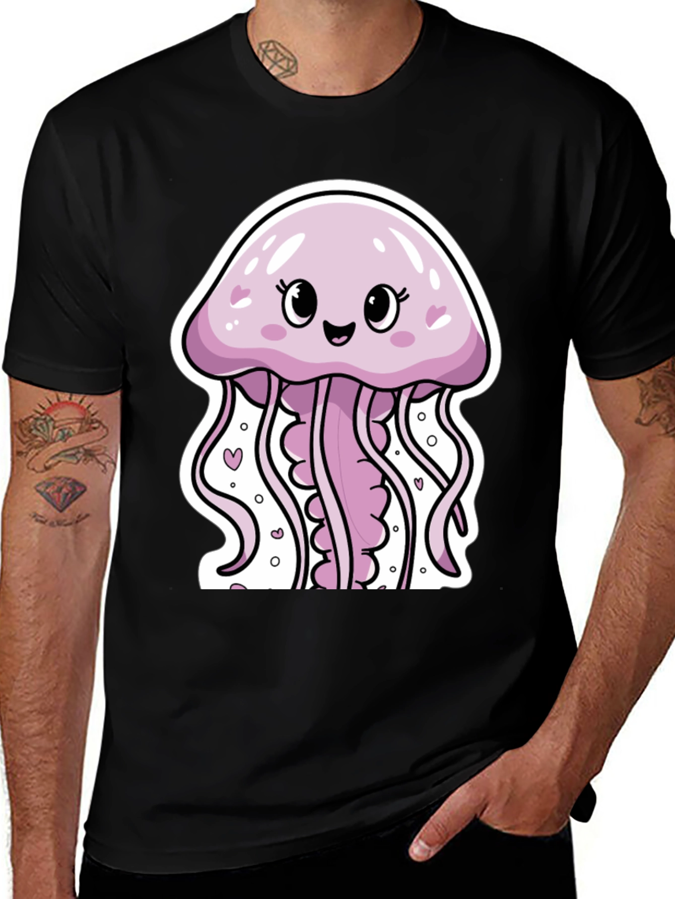 Variant 13 of Cute Jellyfish Graphic Tee - Black