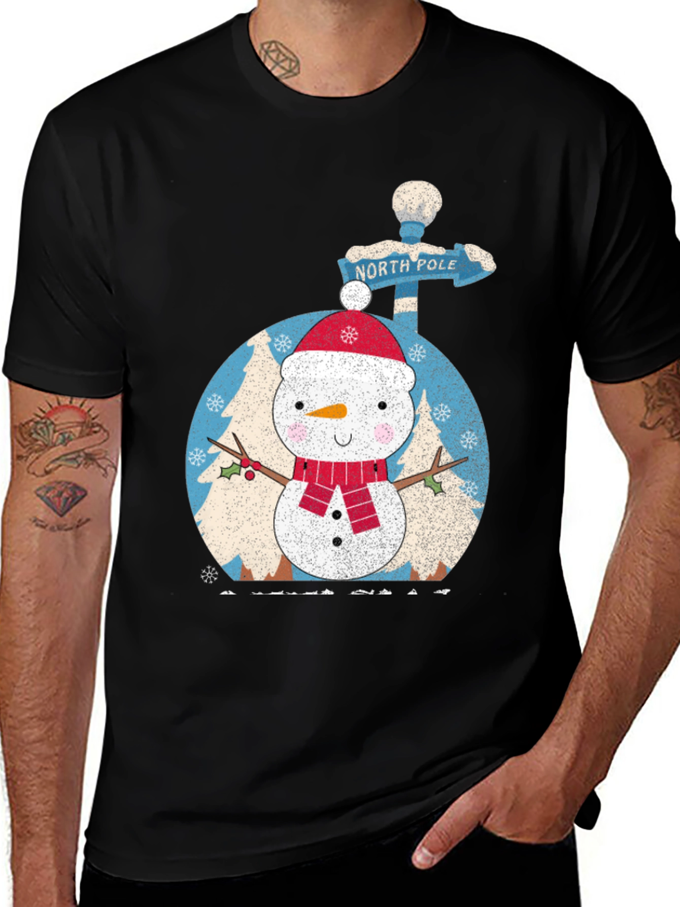 North Pole Snowman Graphic Tee