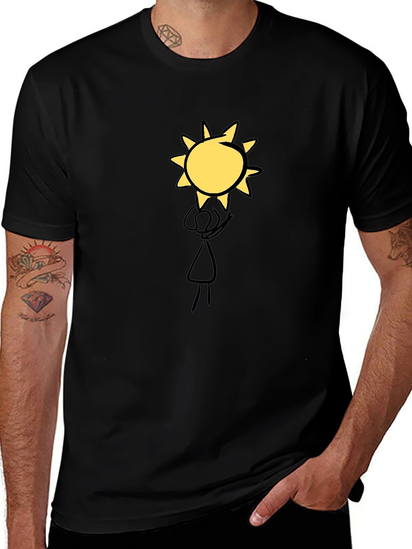 Variant 9 of Sun Graphic Black T-Shirt