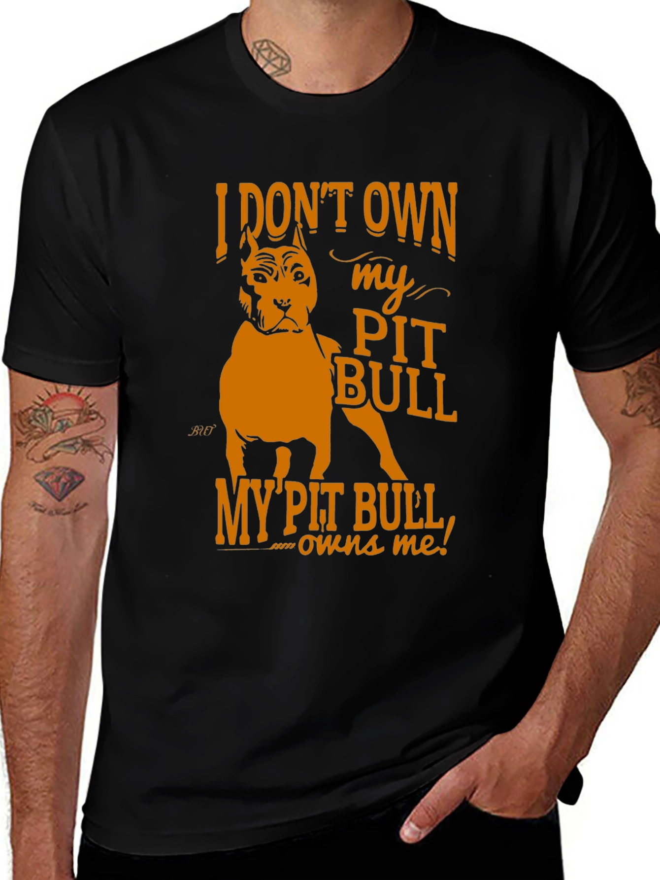 Pit Bull Owns Me Graphic T-Shirt